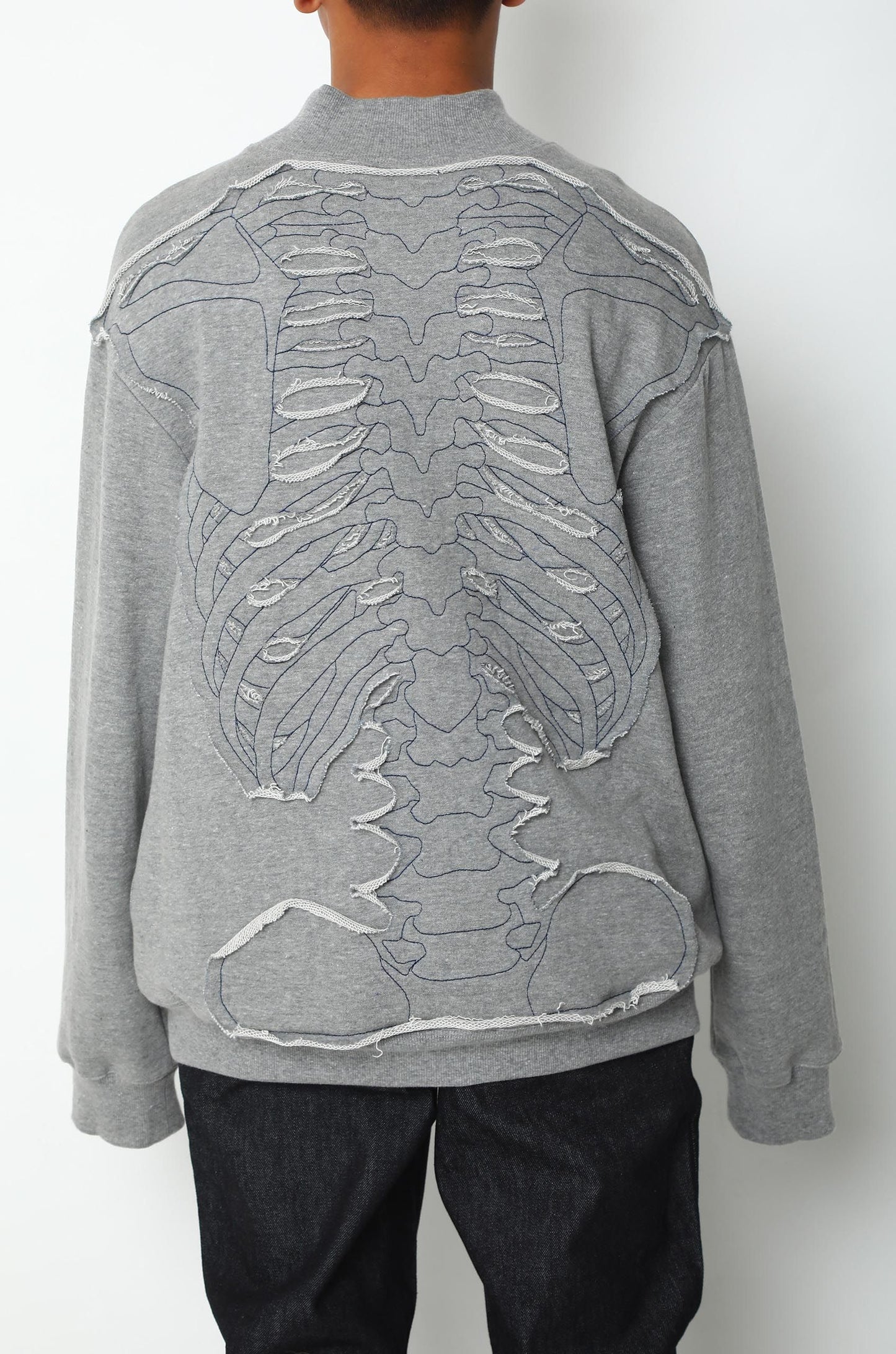 Handcrafted Sweatshirt With Backbone Patchwork