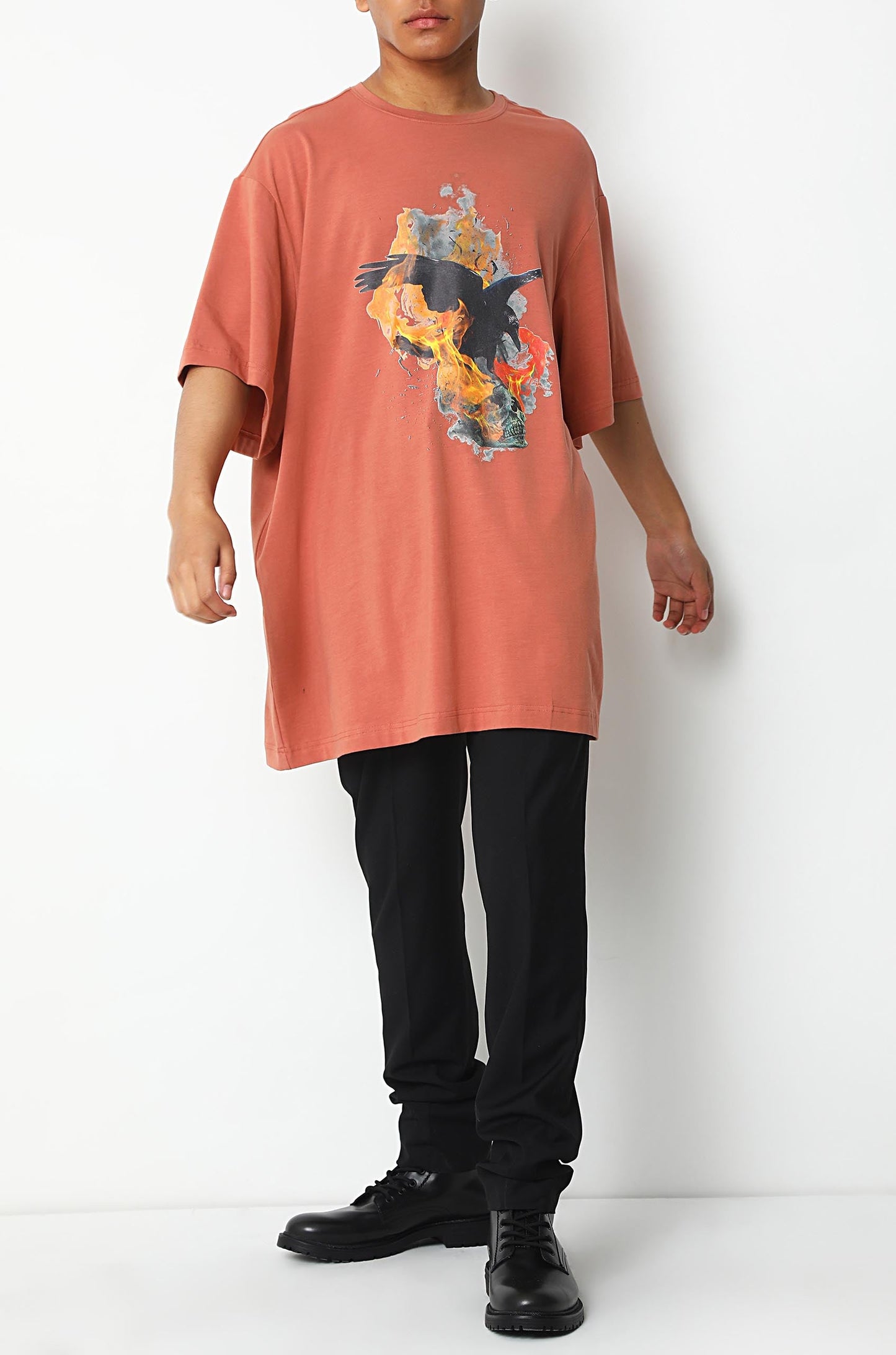 'Death' Print T-Shirt (Rust)