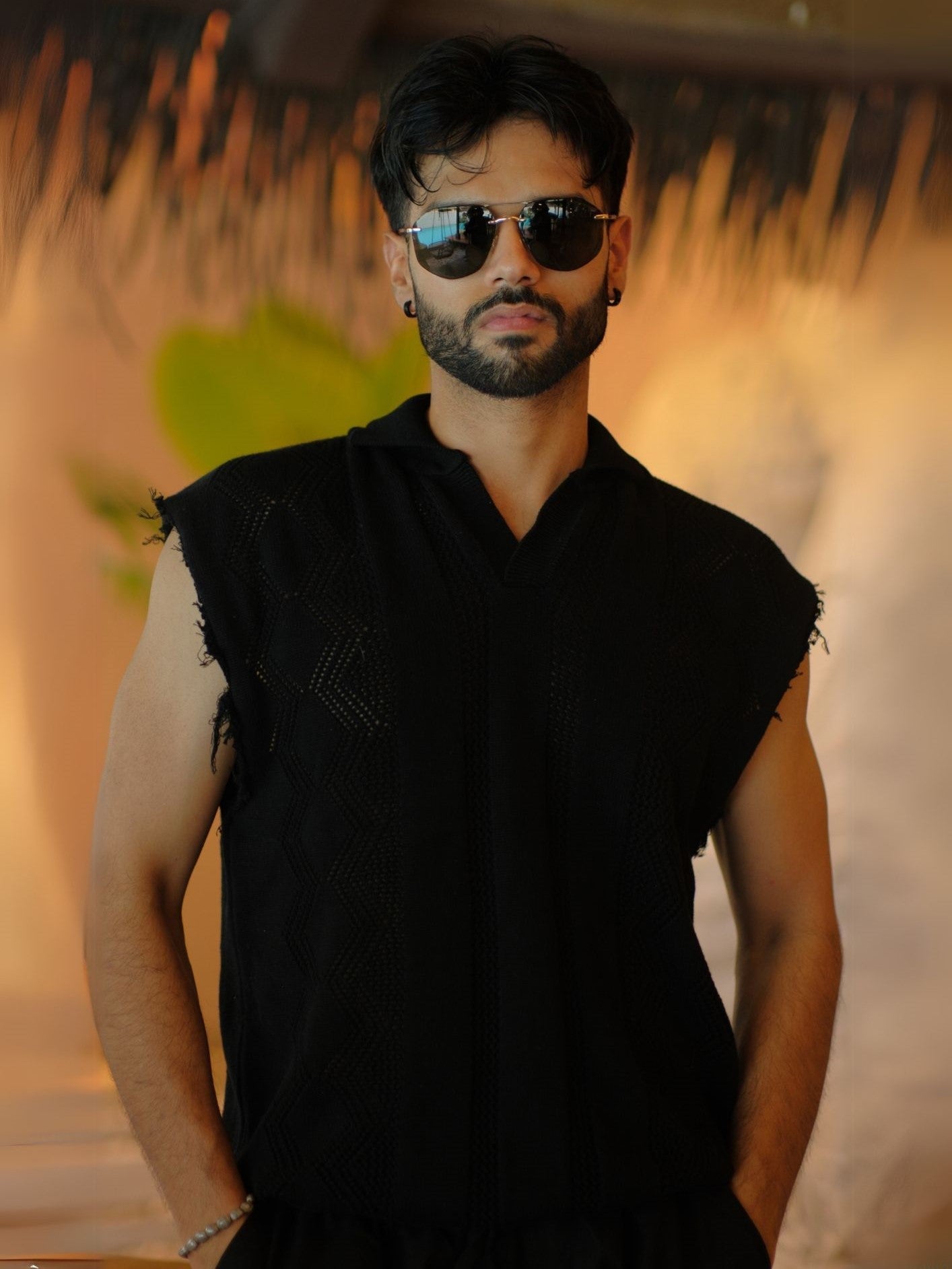 Crochet Shirt Tank - Black