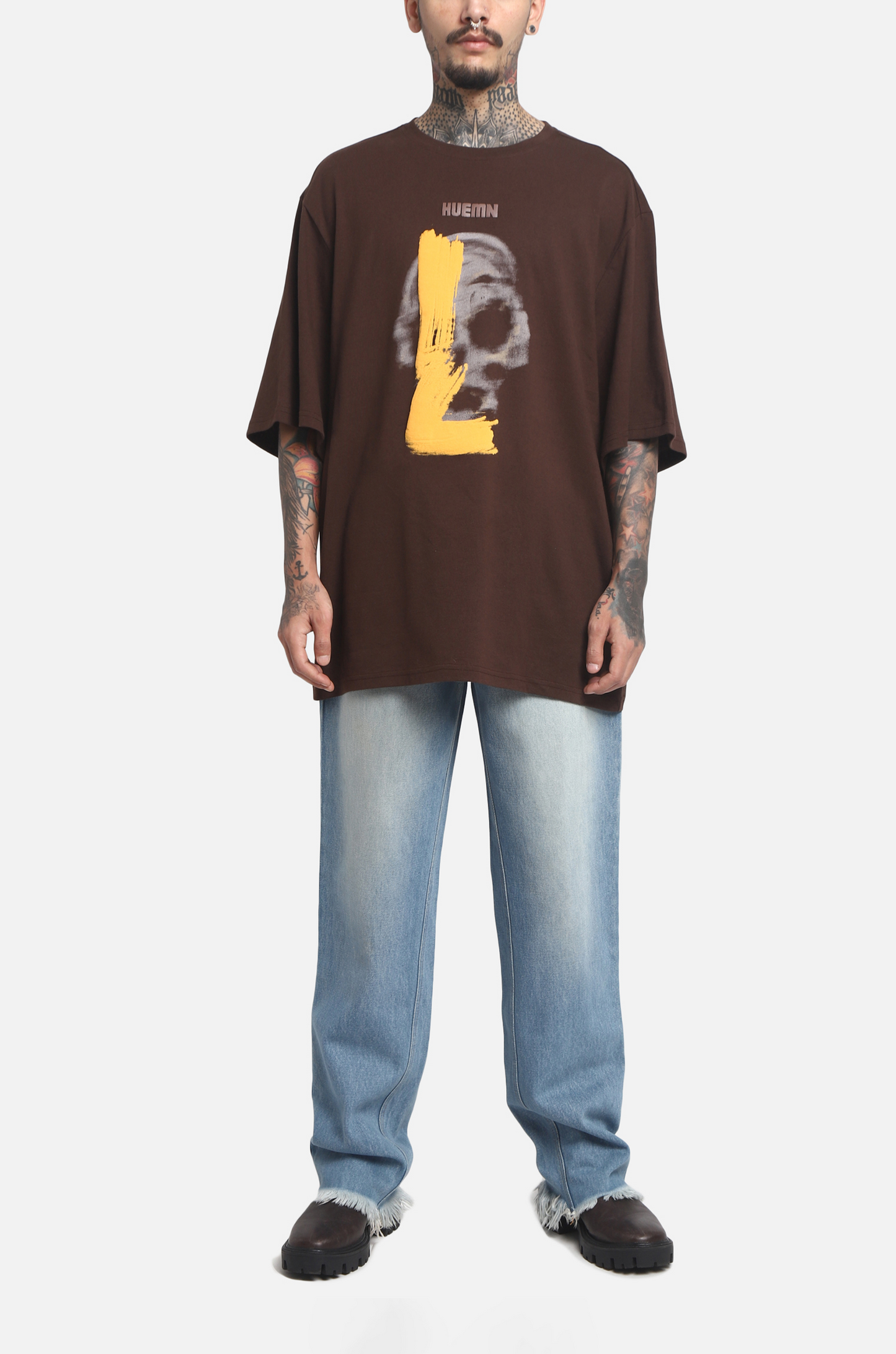 The HUEMN Skull T-shirt (Chocolate Brown) : Edition 2