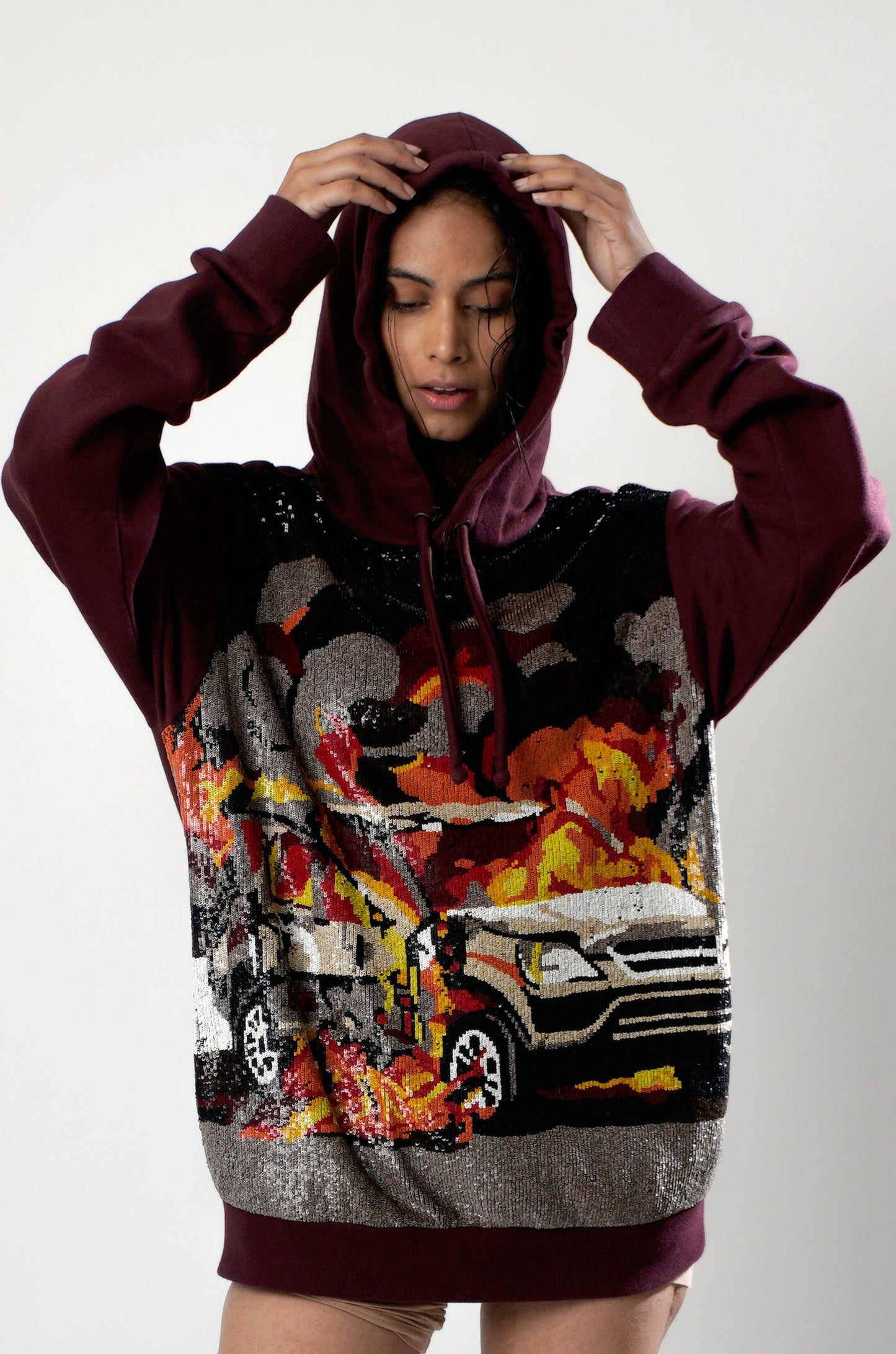 Handcrafted 'Car Crash' Hoodie