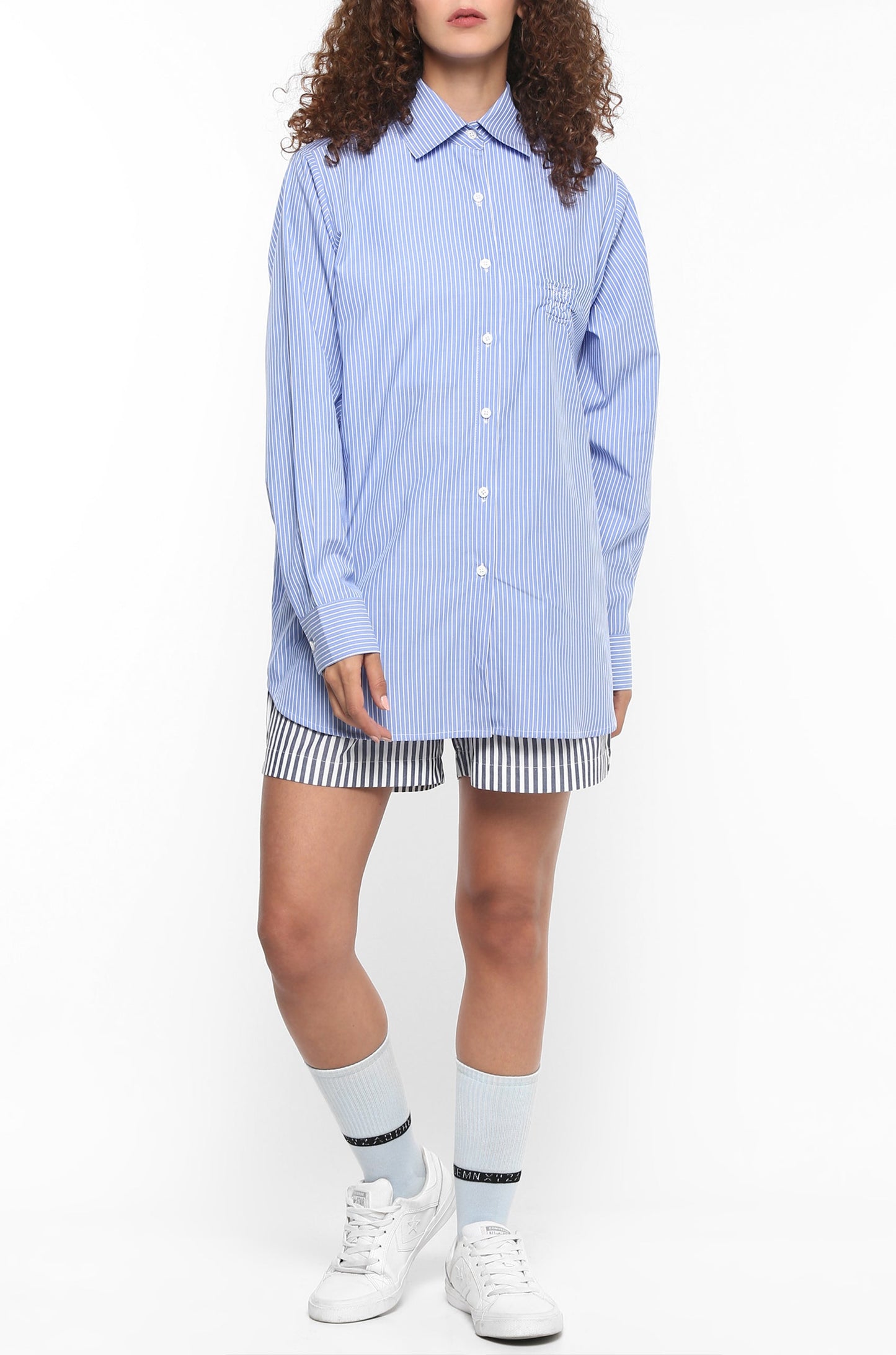 Huemn Gorilla Insignia Striped Shirt (Cornflower Blue)
