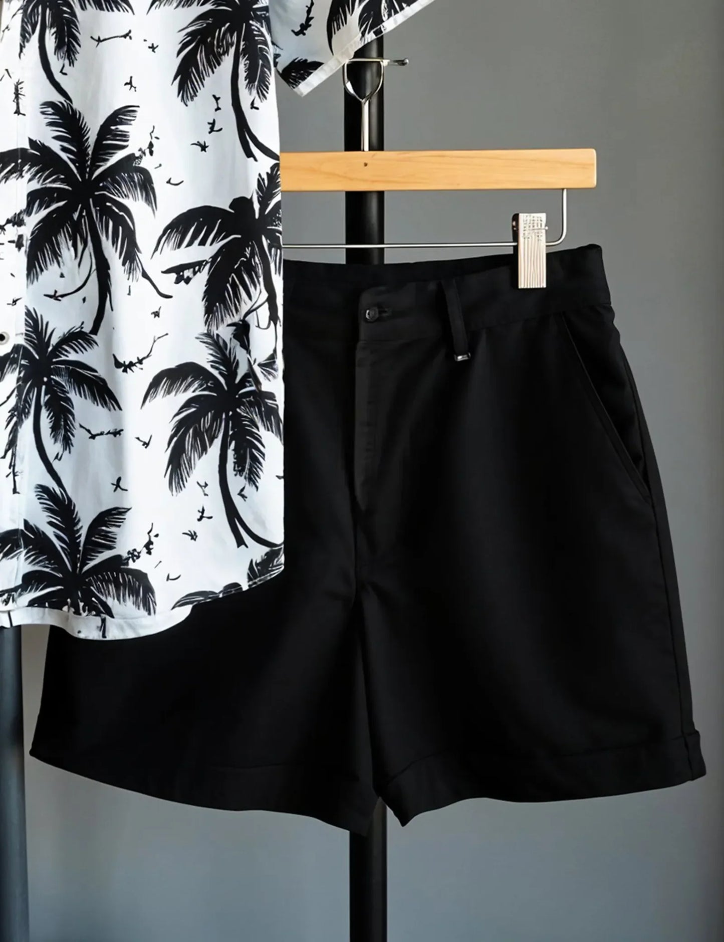 Men's Tropical Palm Tree Print Shirt & Shorts Set – Casual Beachwear Outfit - Prime Fitz