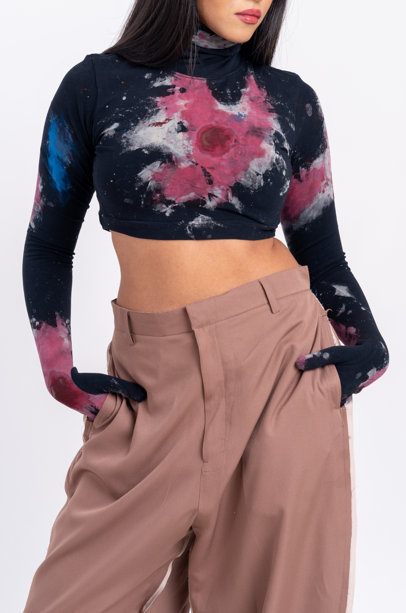 Blood Washed Second Skin Crop Top 2.0 (Black)