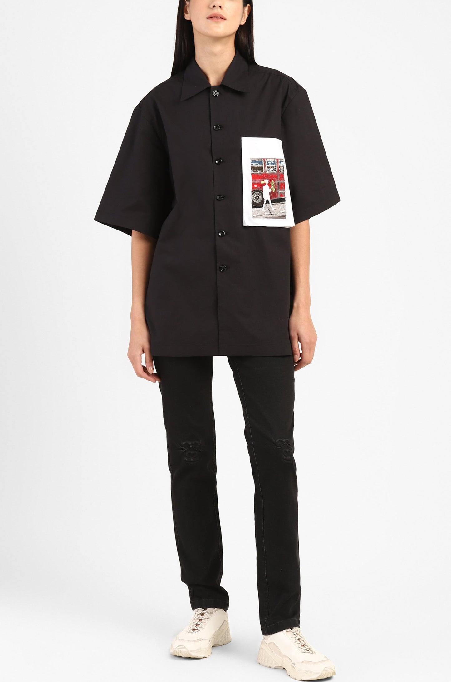 Handcrafted 'Missing Person' Safari Shirt (Black)