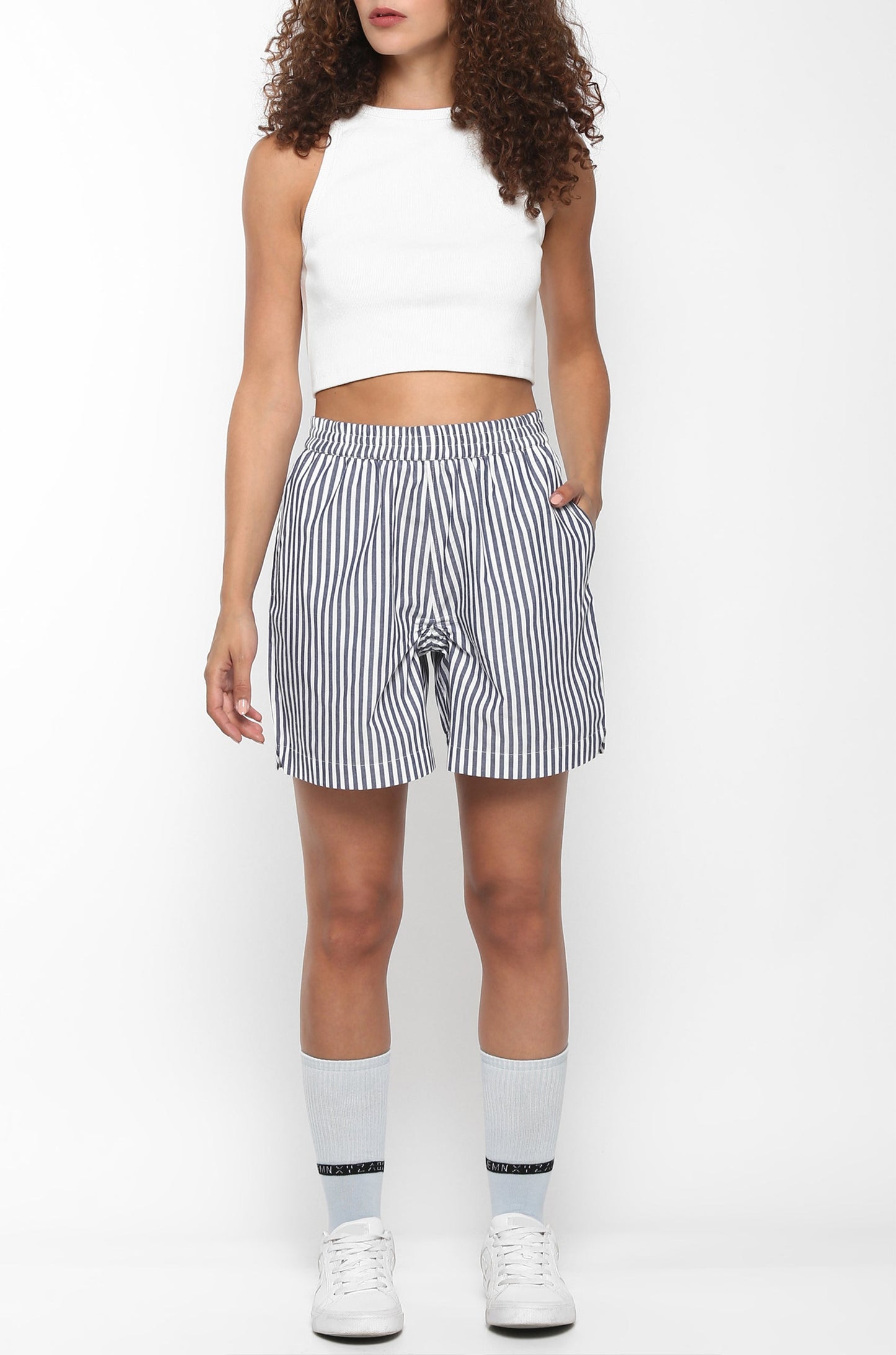 Huemn Gorilla Insignia Striped Shorts (Slate Grey)