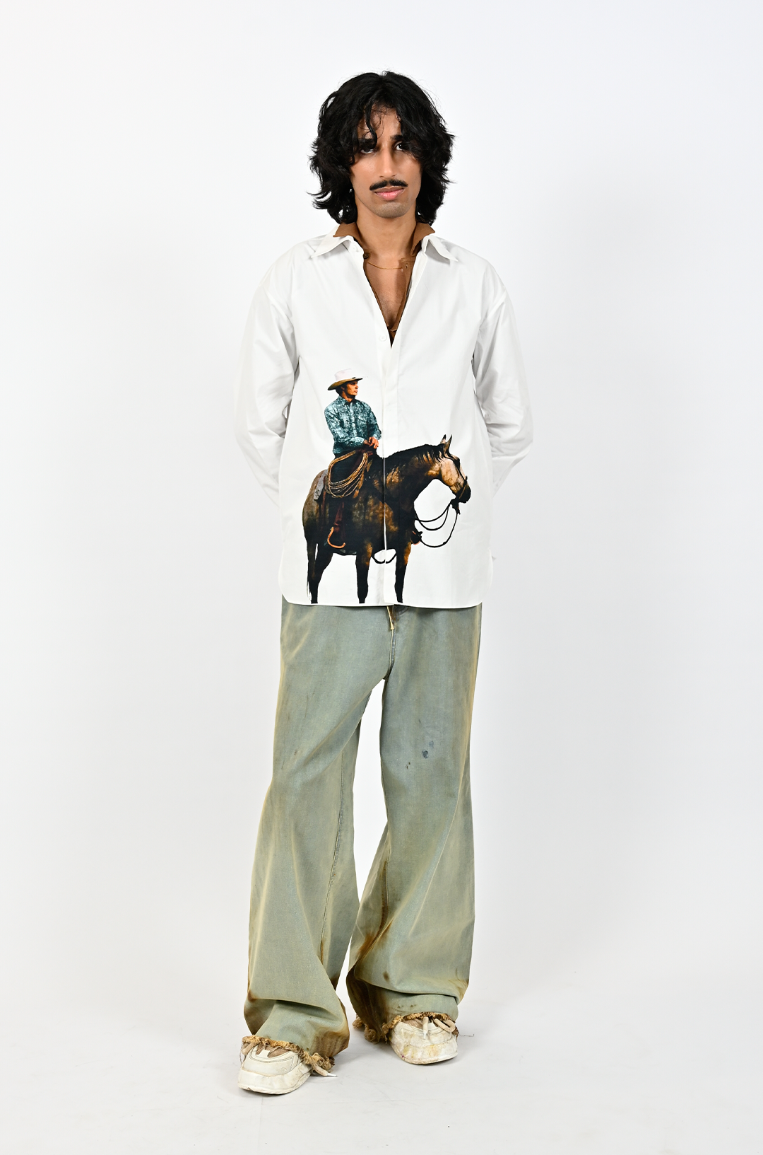 Straight Fit Printed Cotton Shirt