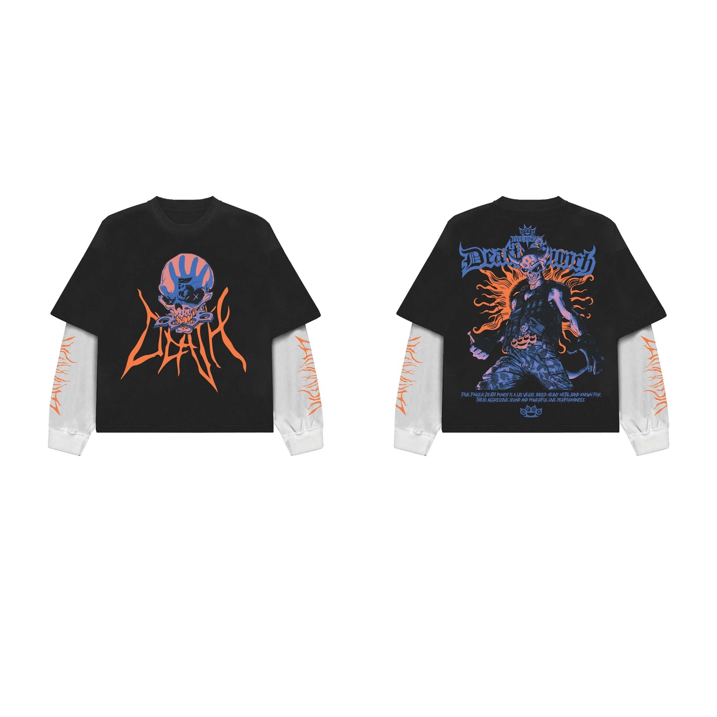 Death Punch B&W LS Oversized Tee - Prime Fitz