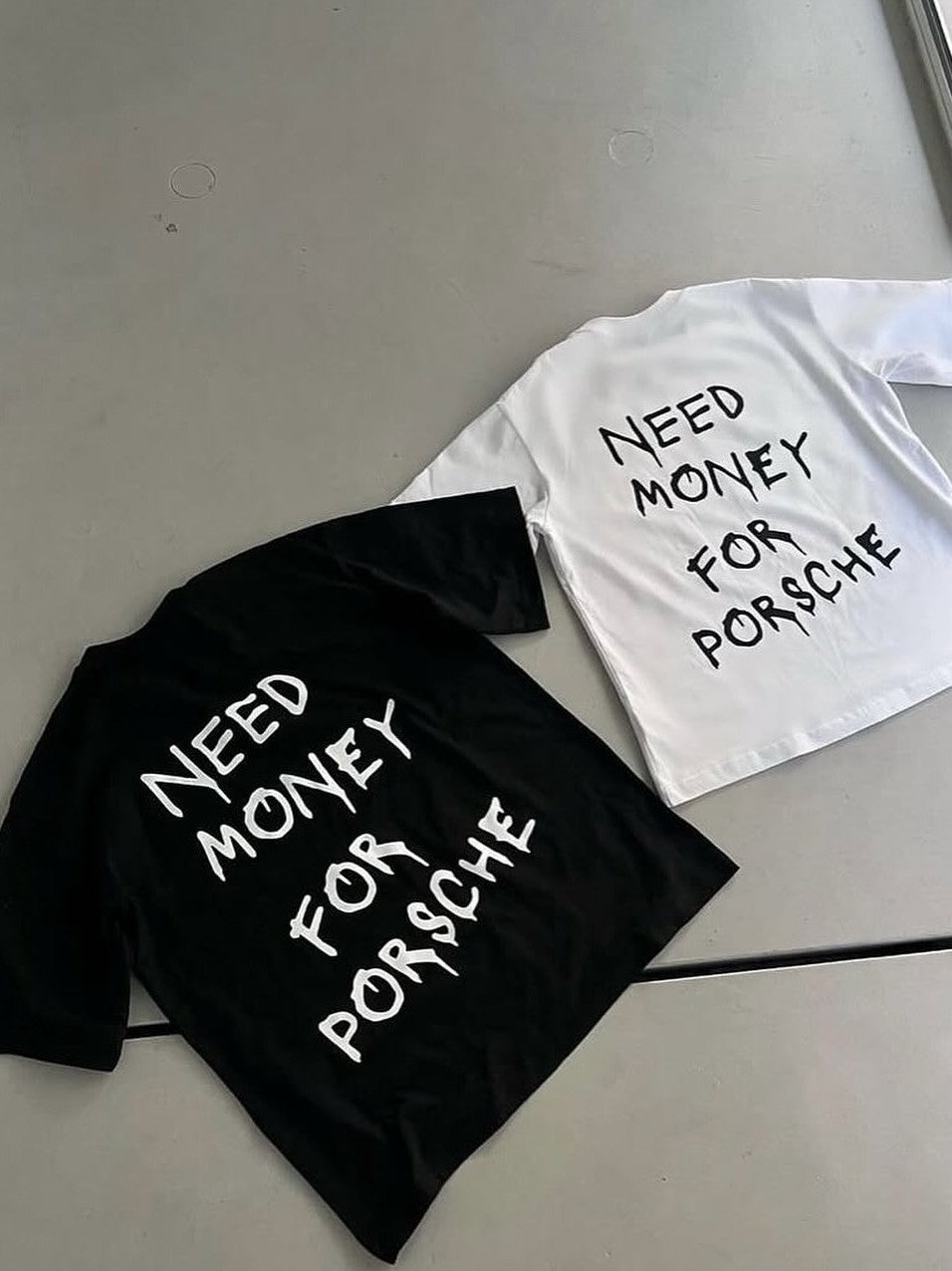 "Need Money for Porsche" Oversized Tee - Prime Fitz