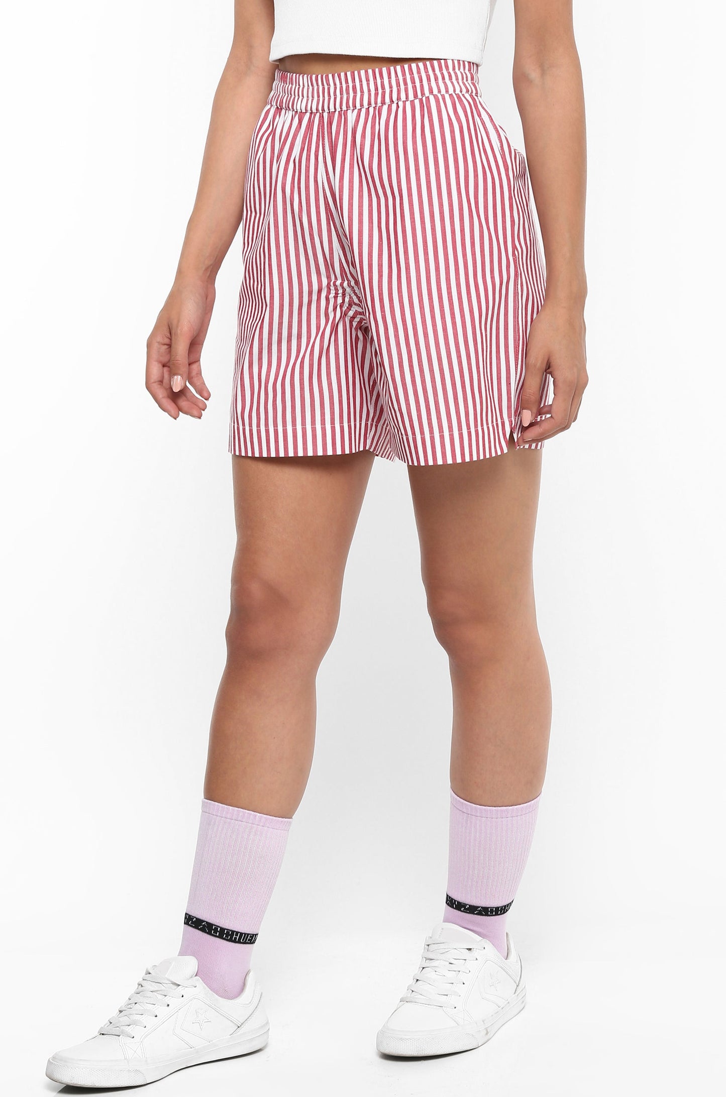 Huemn Gorilla Insignia Striped Shorts (Flamingo Pink)