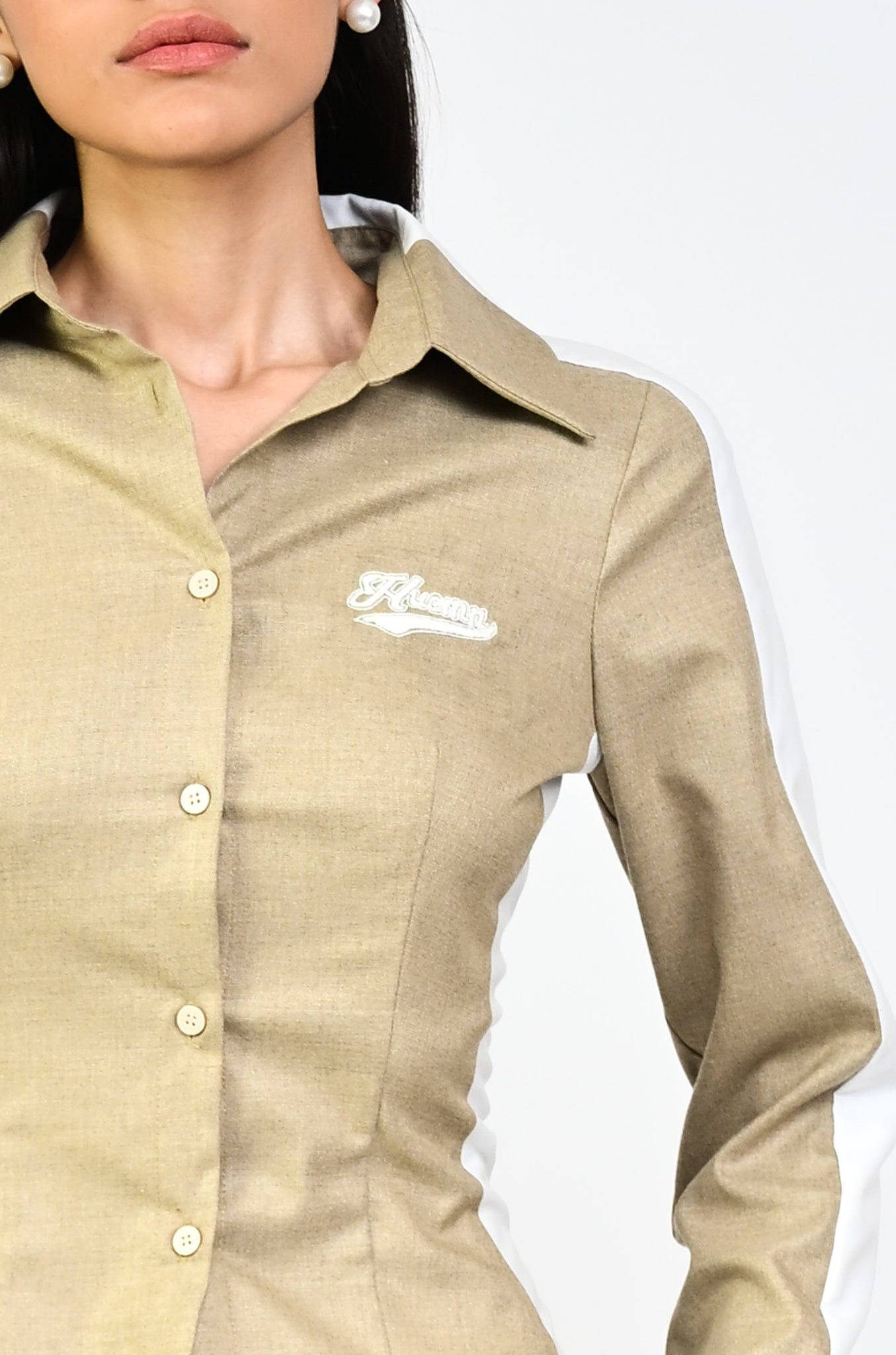 Panelled corset style shirt