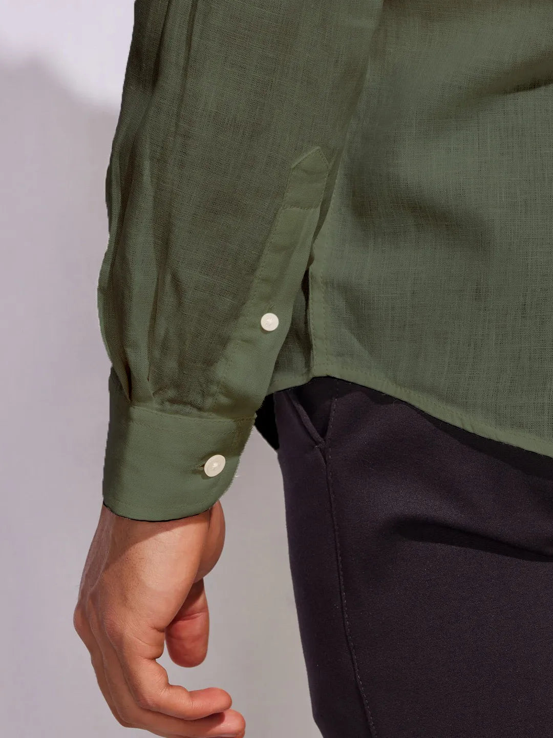 Solid Light Dark Green Premium Cotton Casual Full Sleeve Shirt for Men - Prime Fitz