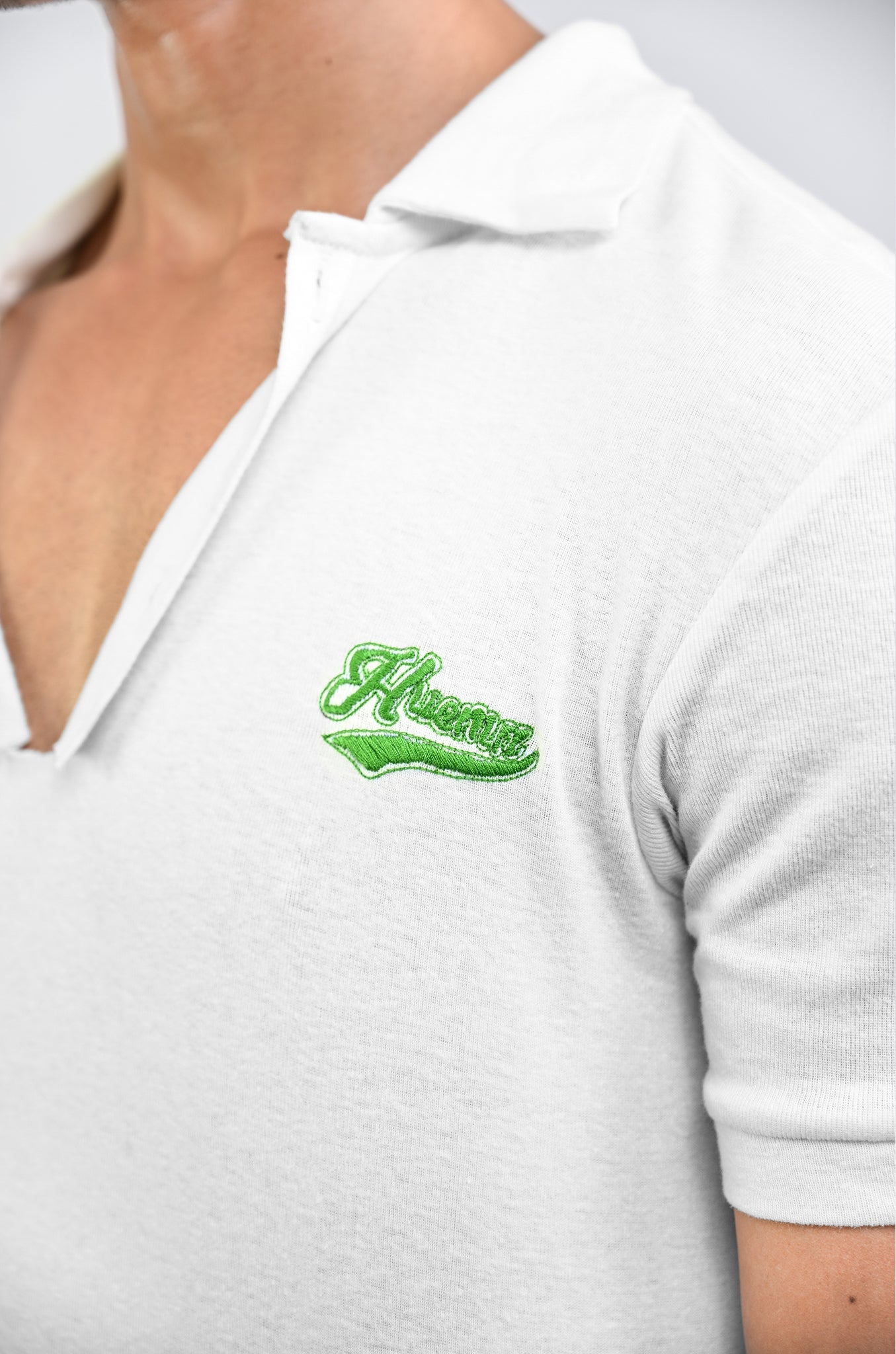 Polo T-shirt with deconstructed detail (Men's)-White