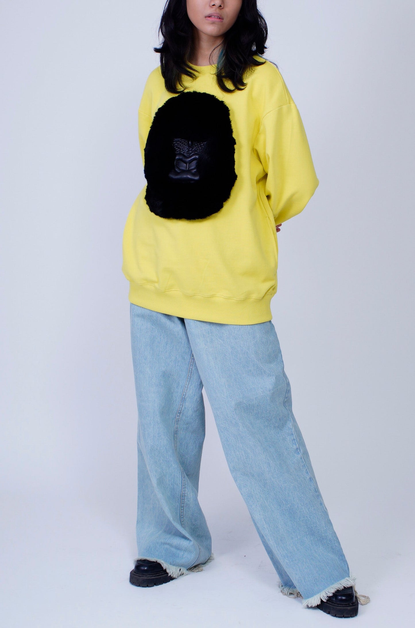 Huemn Classic Handmade Gorilla Sweatshirt (Lemon Yellow)
