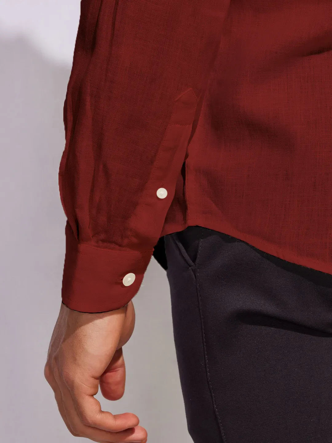 Solid Maroon Premium Cotton Casual Full Sleeve Shirt for Men - Prime Fitz