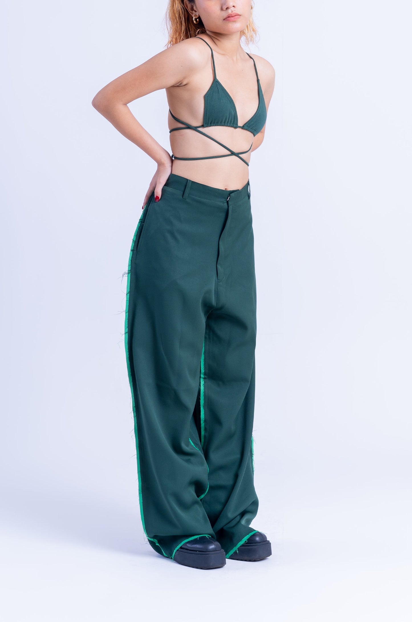 Asymmetric Bralette Top (Green)