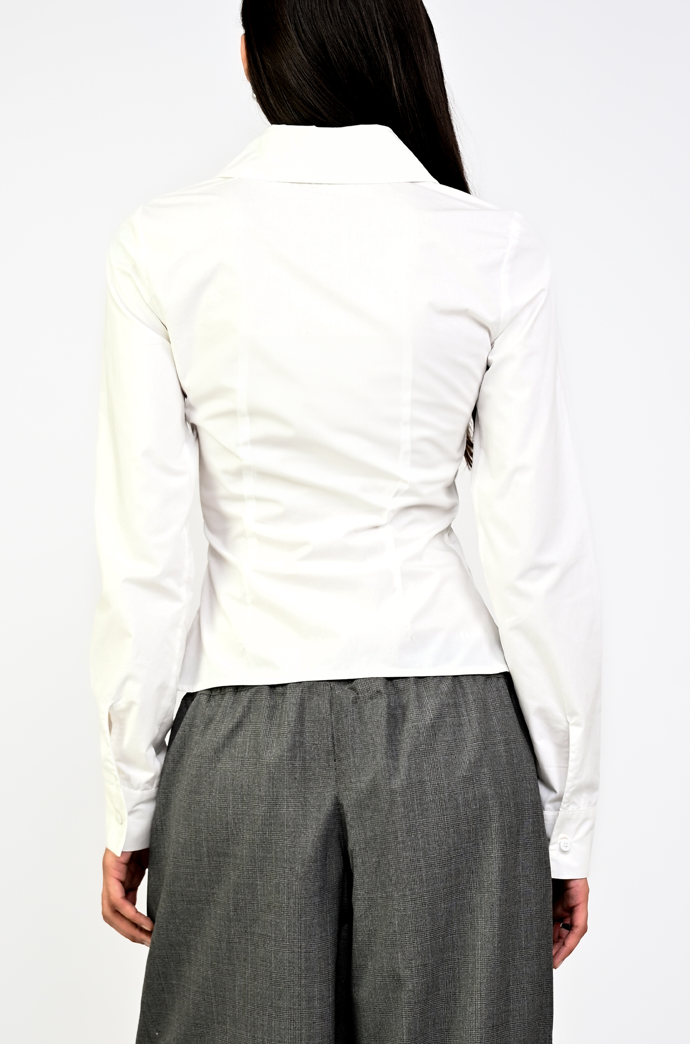 HUEMN Corset style shirt with pocket detail (White)