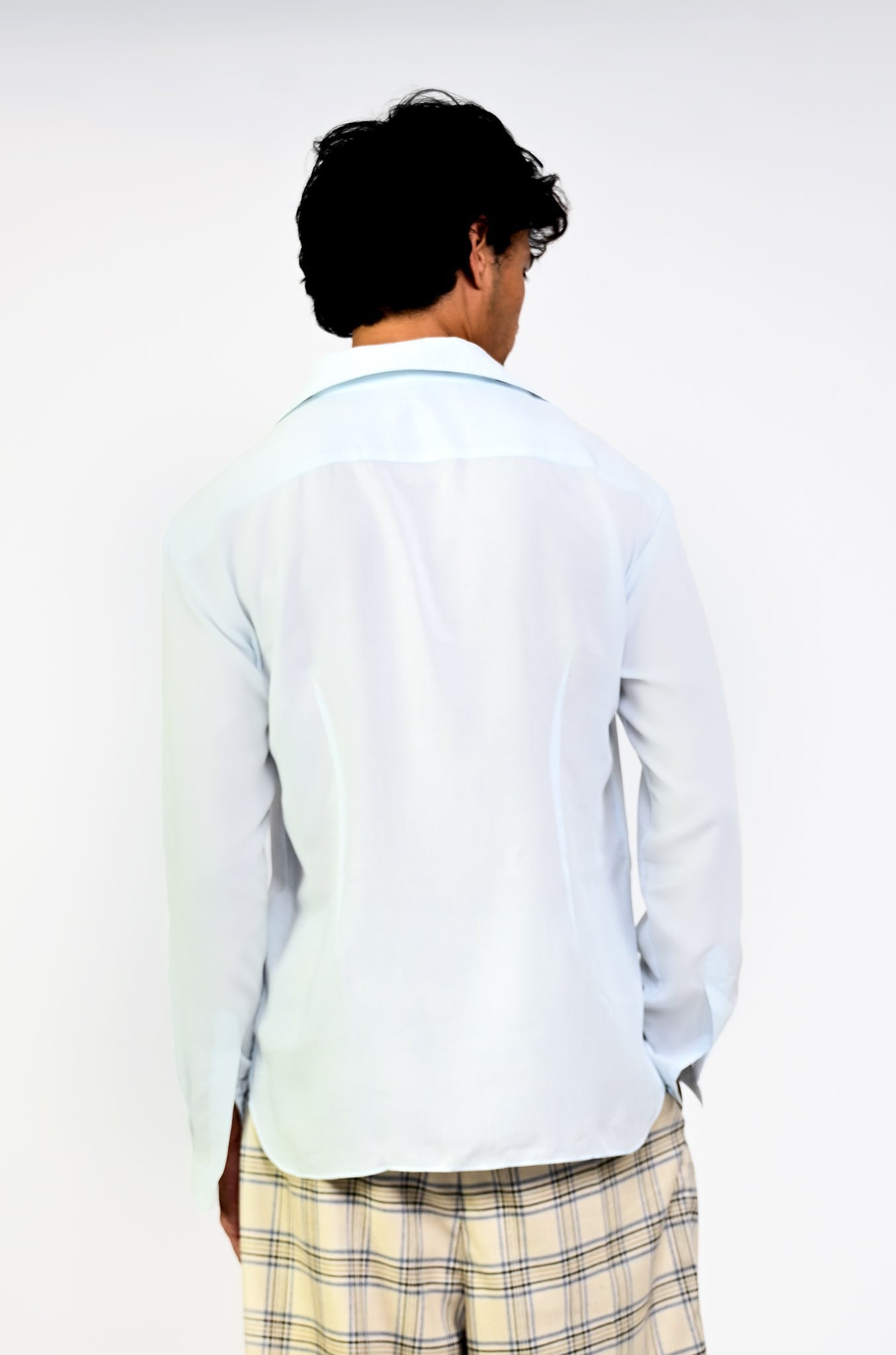 Embroidered logo cotton shirt (Powder blue)