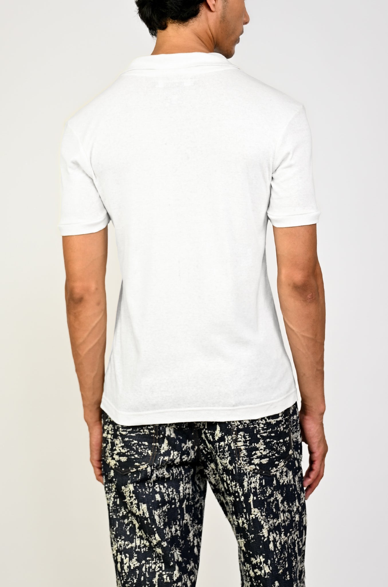Polo T-shirt with deconstructed detail (Men's)-White