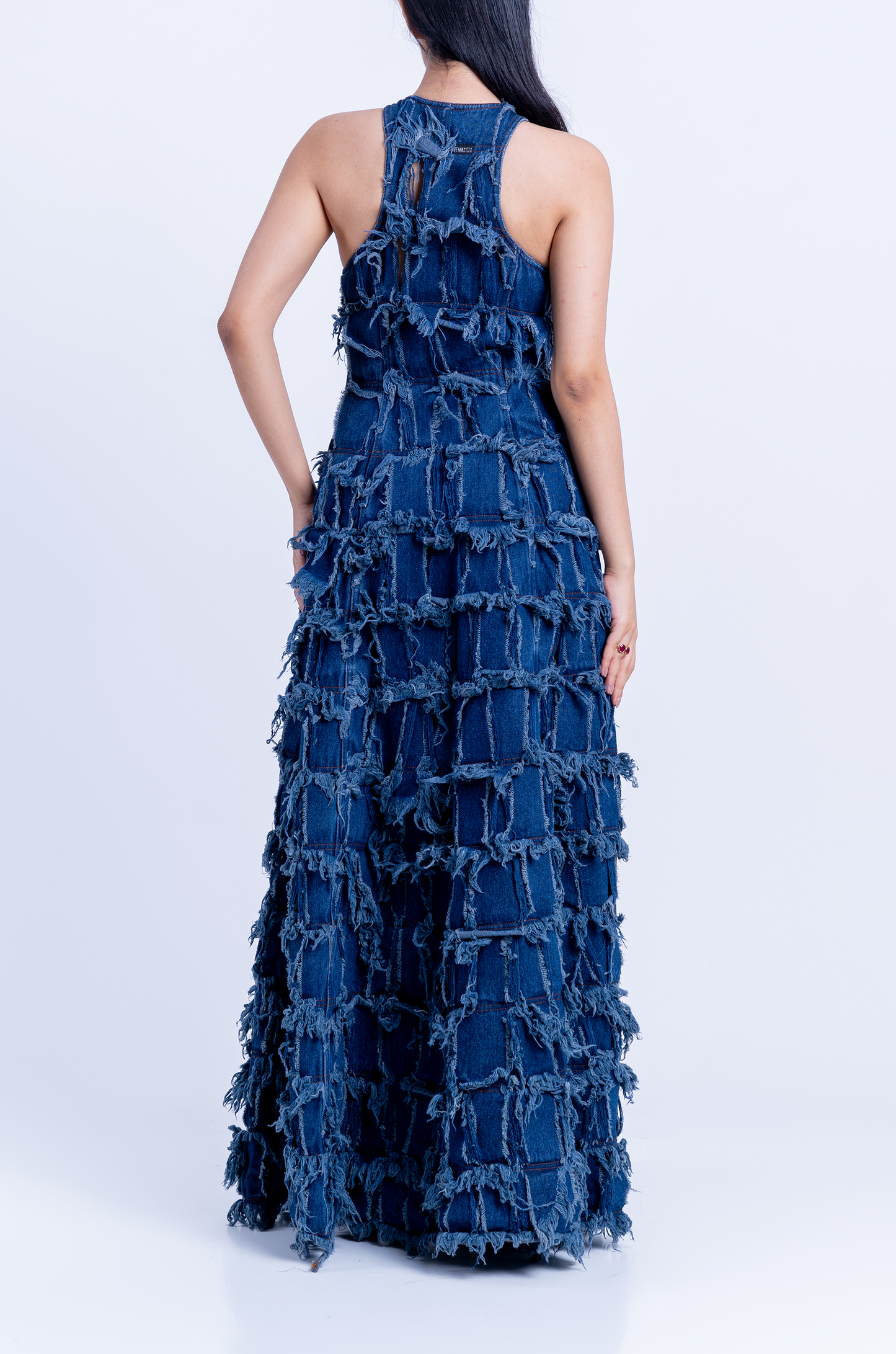 Handcrafted 1000 Panel Denim Dress (Indigo)