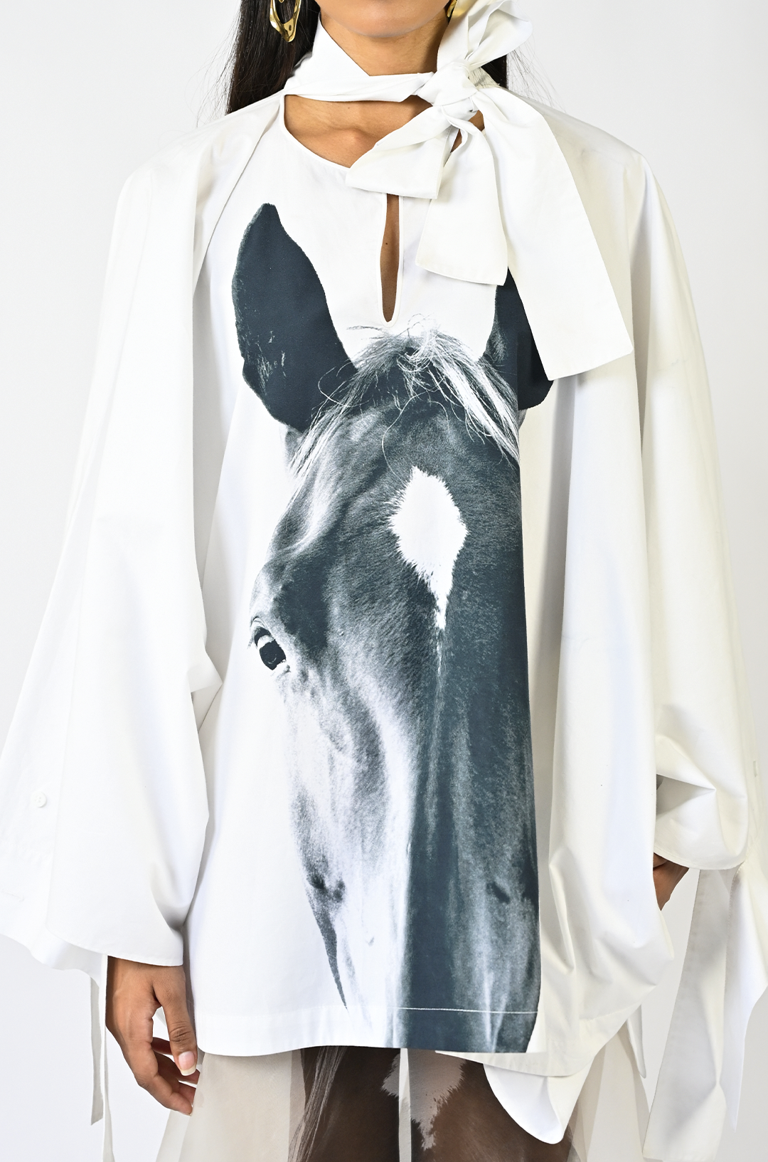 Horse printed kaftan kurta hybrid