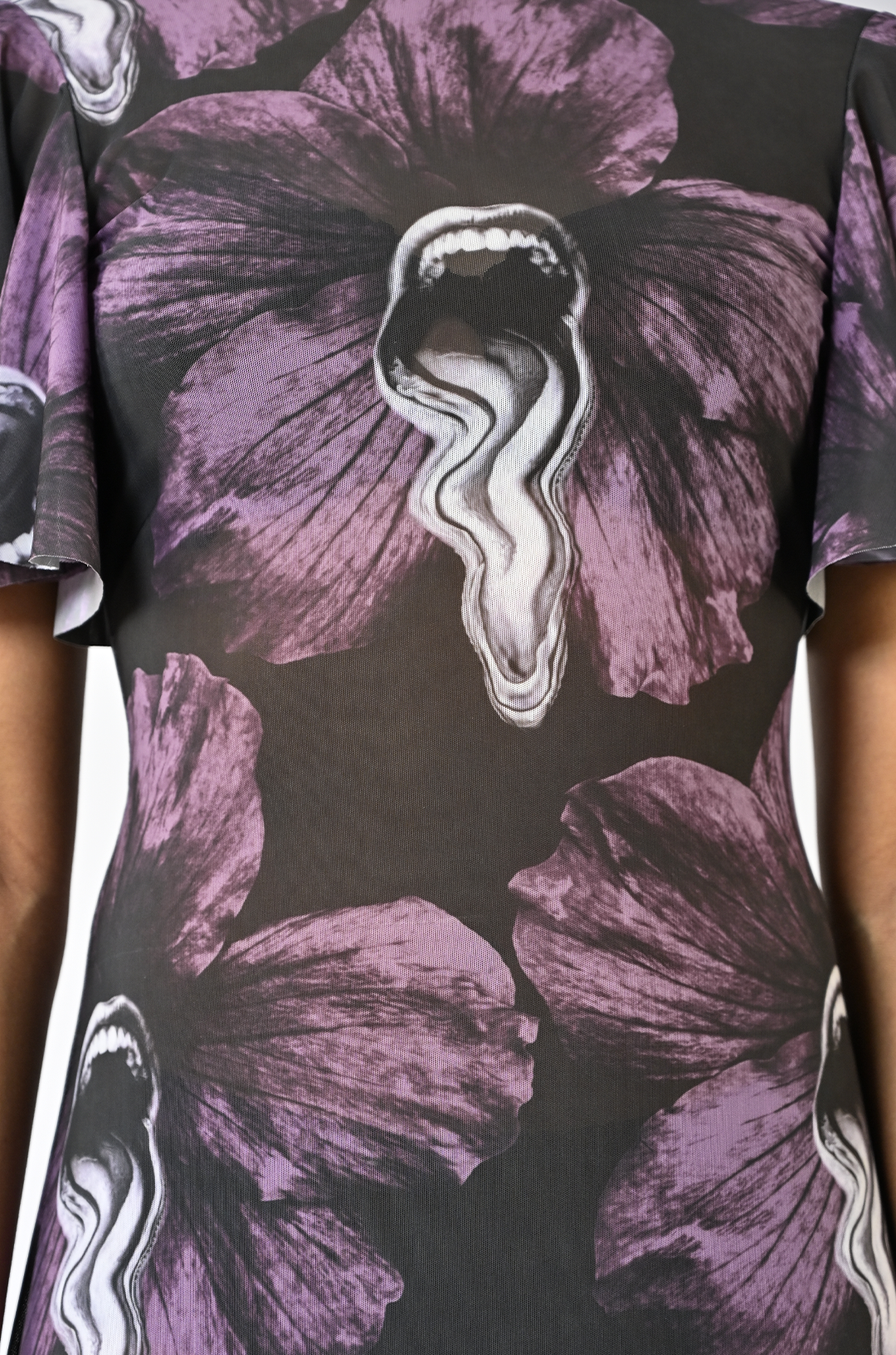 Sculpted purple lycra dress