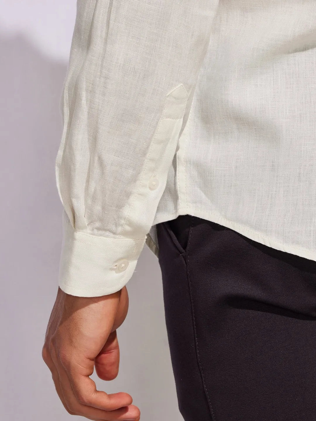 Solid White Premium Cotton Casual Full Sleeve Shirt for Men - Prime Fitz