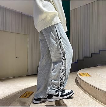 Vintage Wide-Leg Track Pants with Side Bandana Patch – Men's Streetwear Essential - Prime Fitz