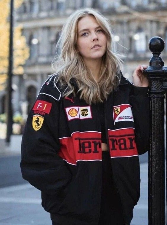 Black Ferrari F1 Racing Jacket – Premium Streetwear Edition - Prime Fitz