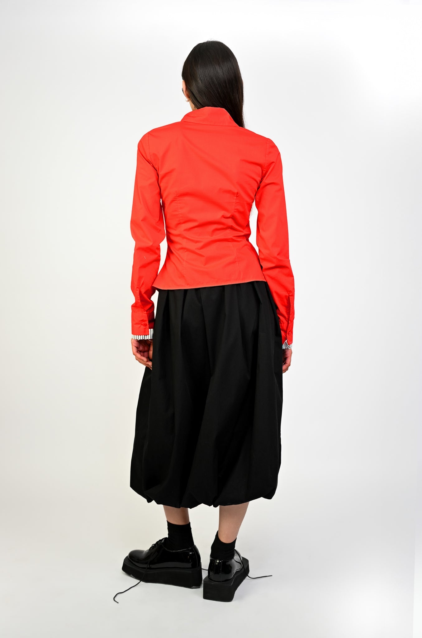 HUEMN Corset style shirt with pocket detail (Red)