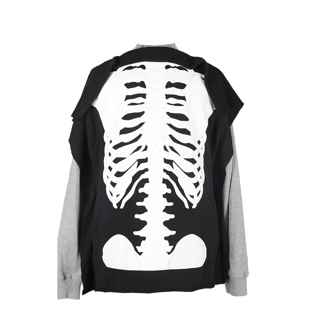 Hand-Cut Leather Spine Sweatshirt