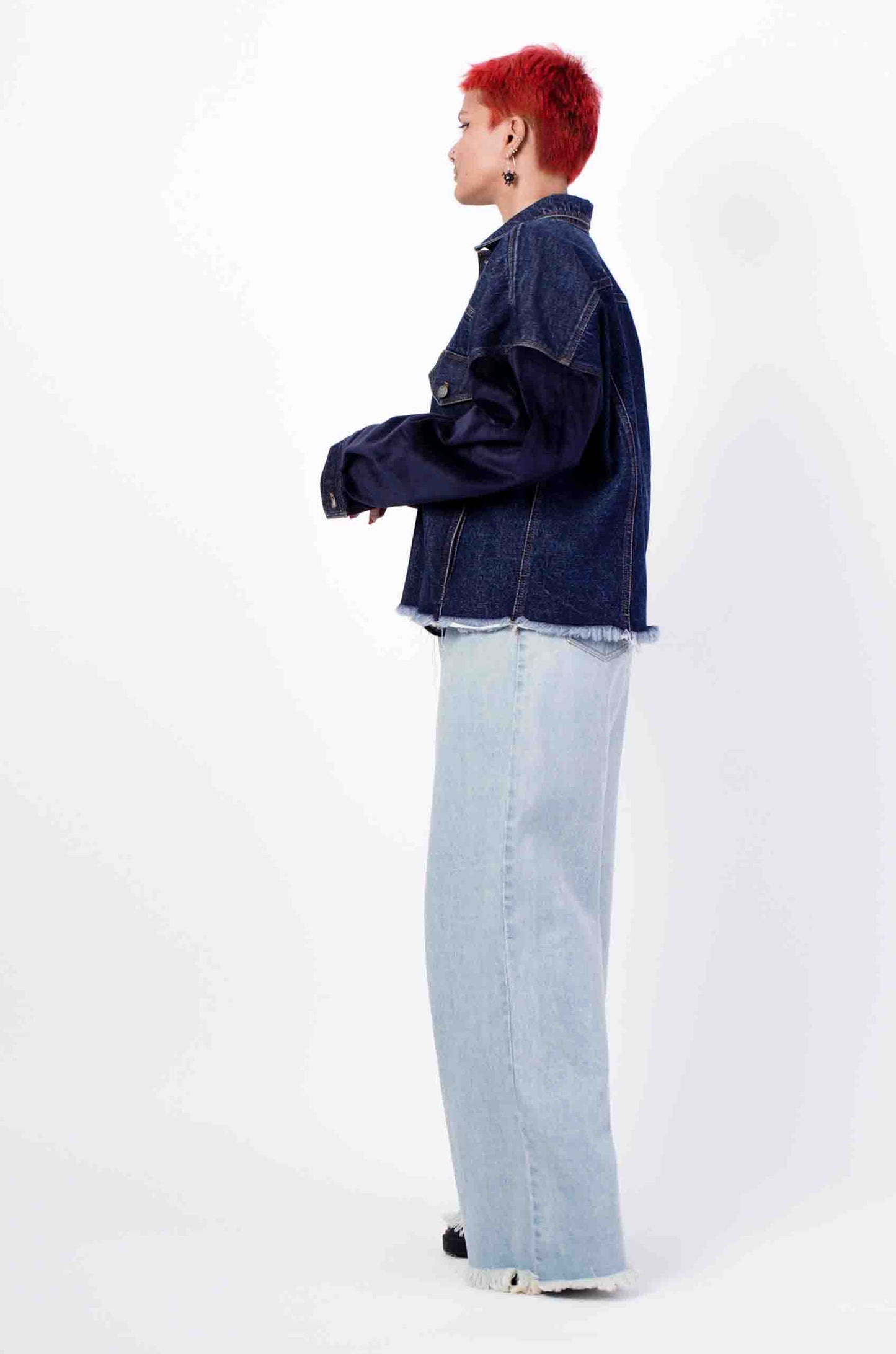 Darwyn Split Velvet And Denim Jacket