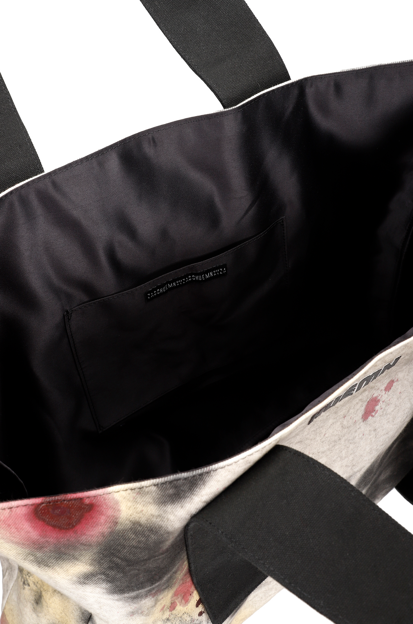 Handcrafted Huemn Blood Washed Tote (White)