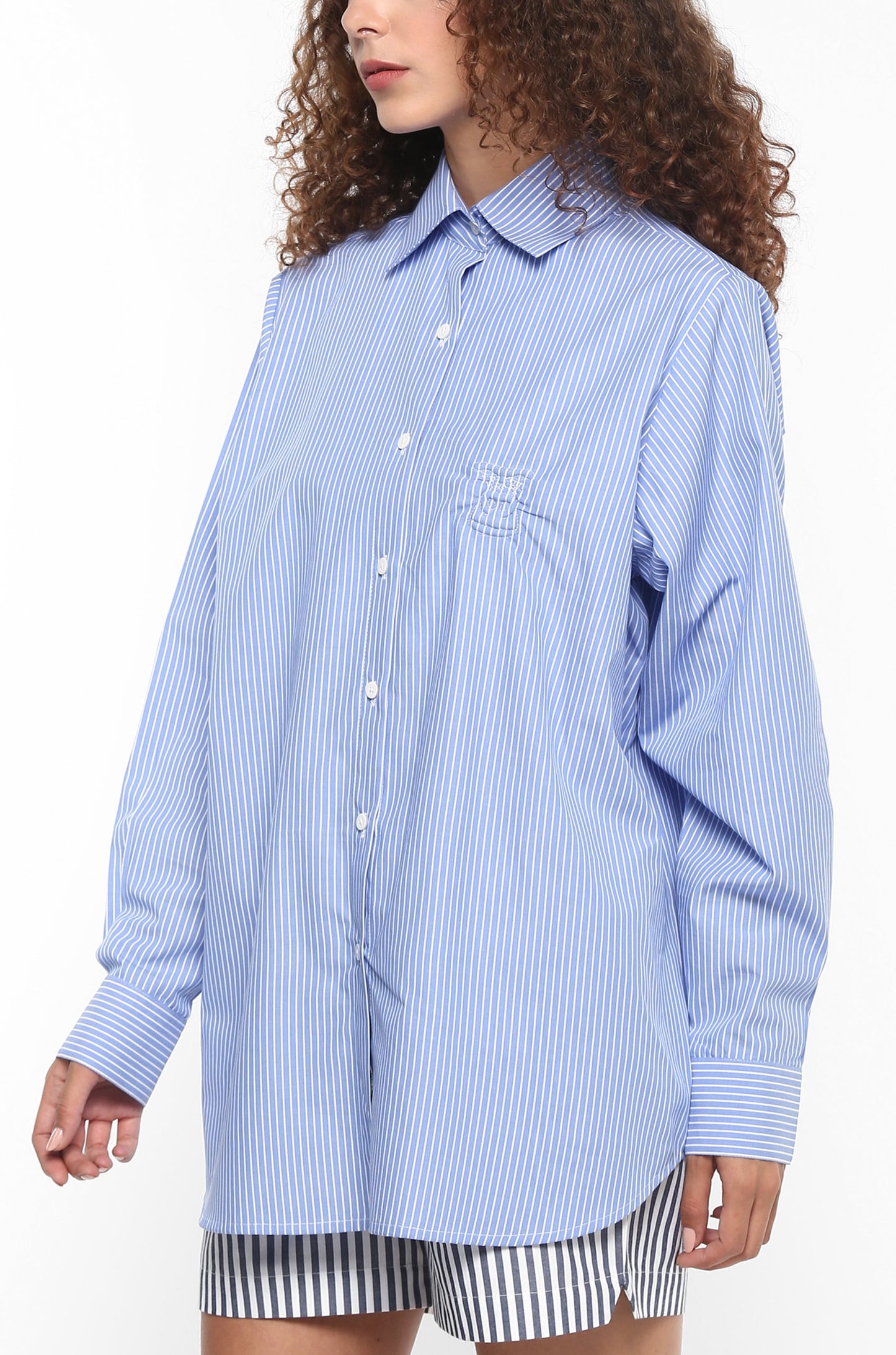 Huemn Gorilla Insignia Striped Shirt (Cornflower Blue)
