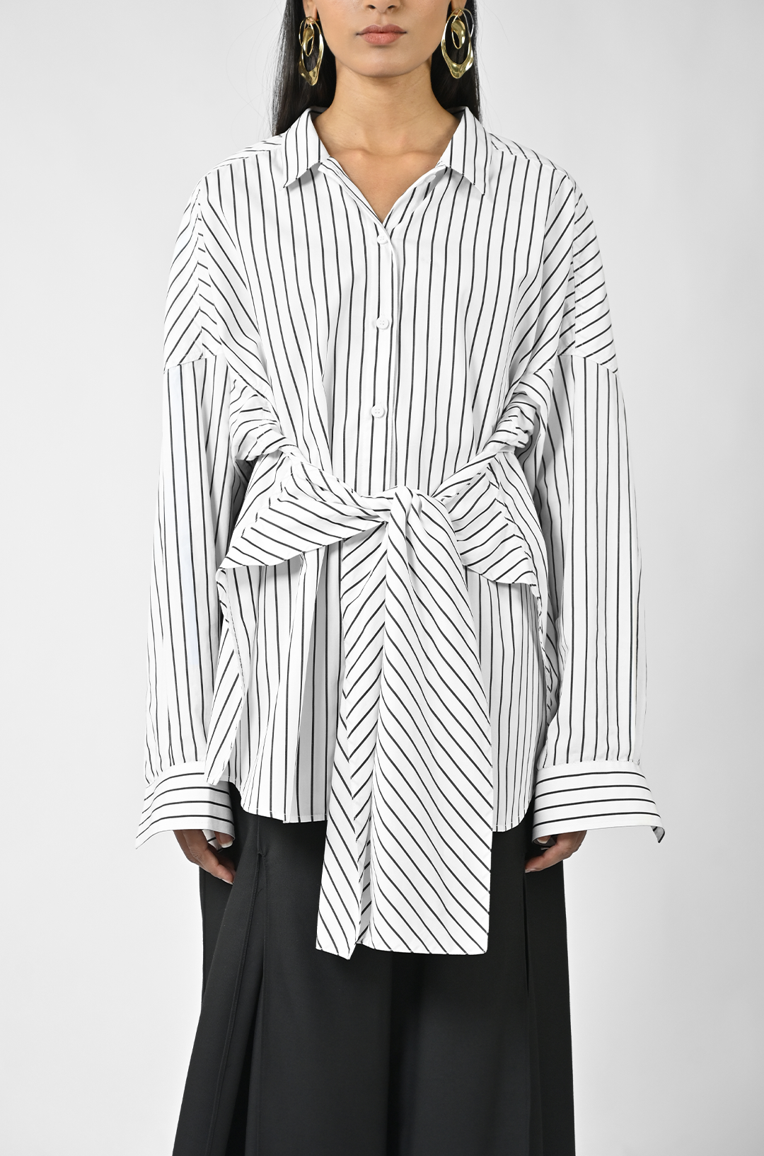 Three way pinstriped shirt