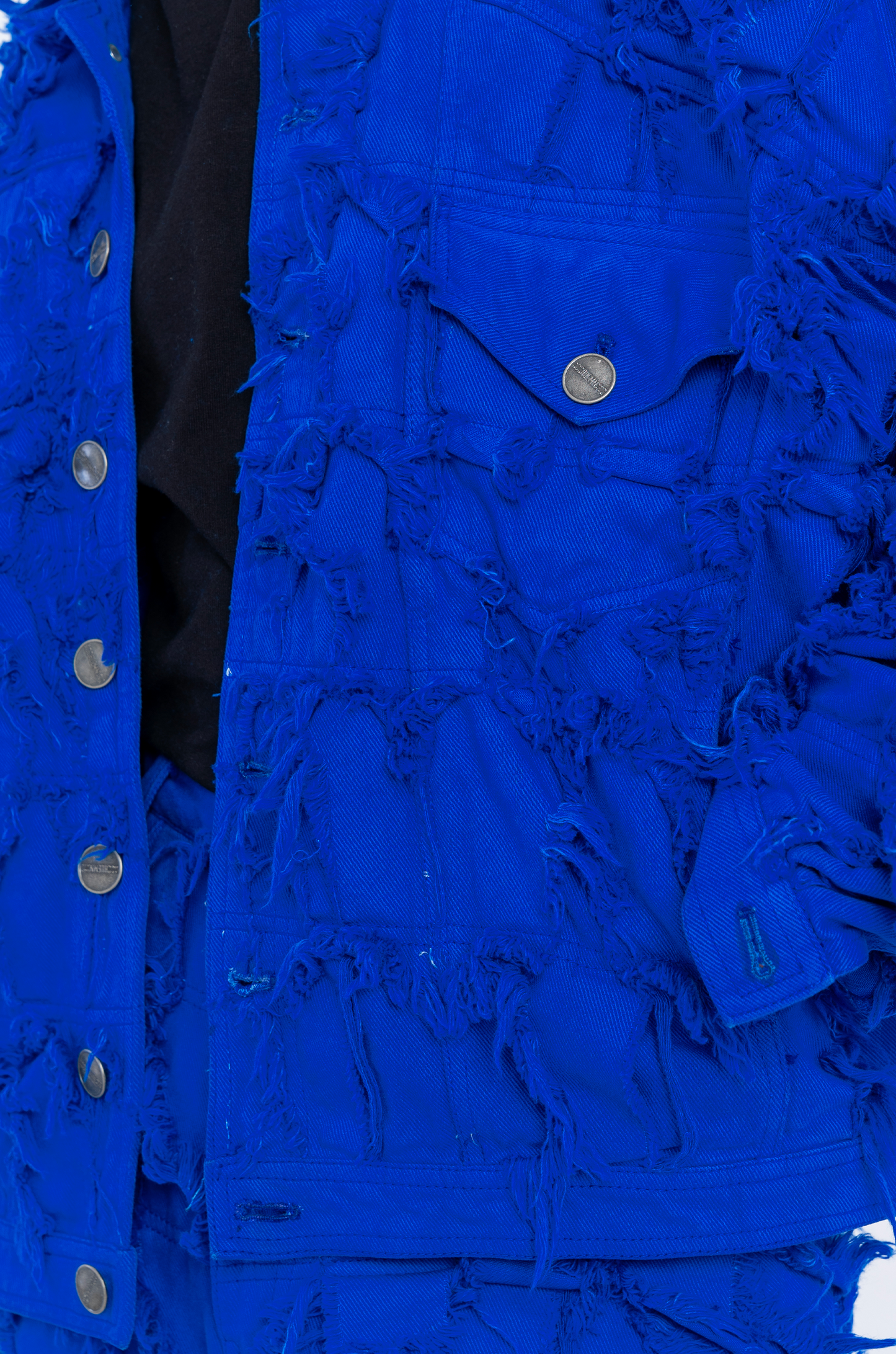 Handcrafted 1000 Panel Distressed Jacket (Blue)