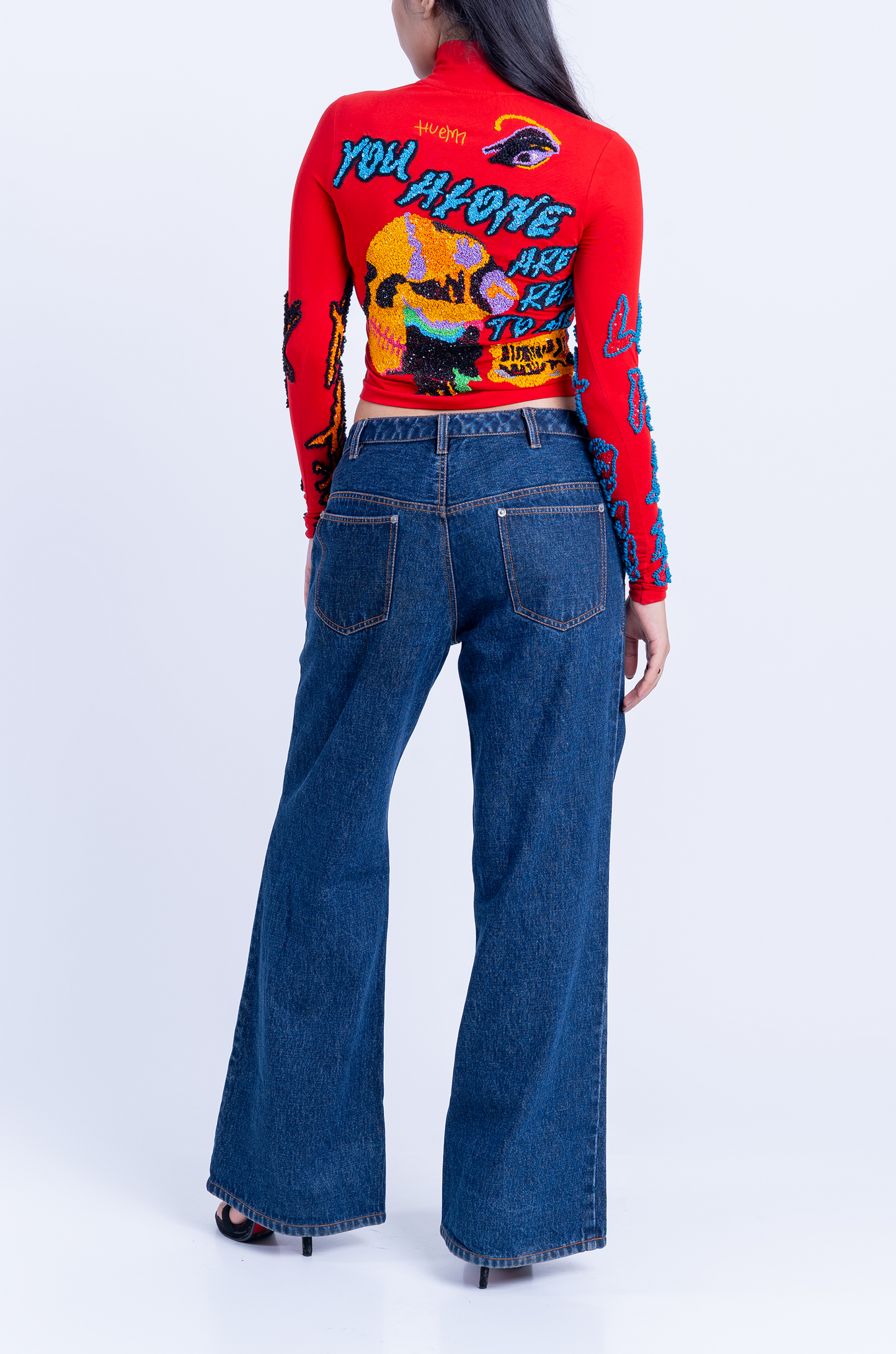 Handcrafted 'Return Of The Gorilla' Crop Top (Red)