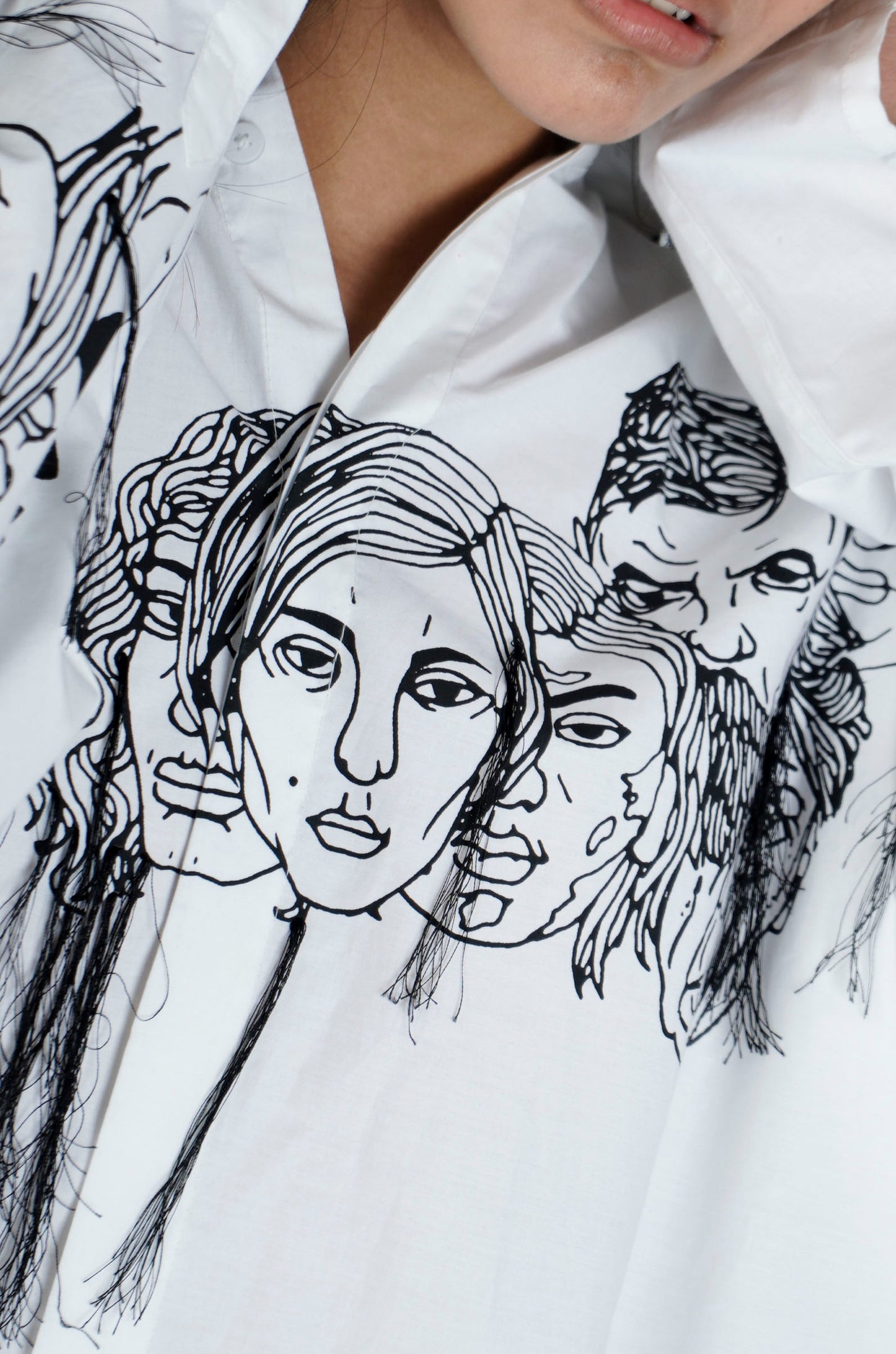 Handcrafted Diversity Stream Shirt(White)