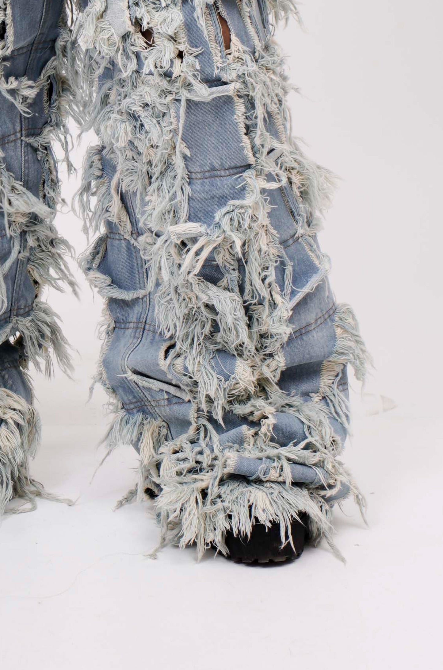 Handcrafted 1000 Panel Distressed Jeans