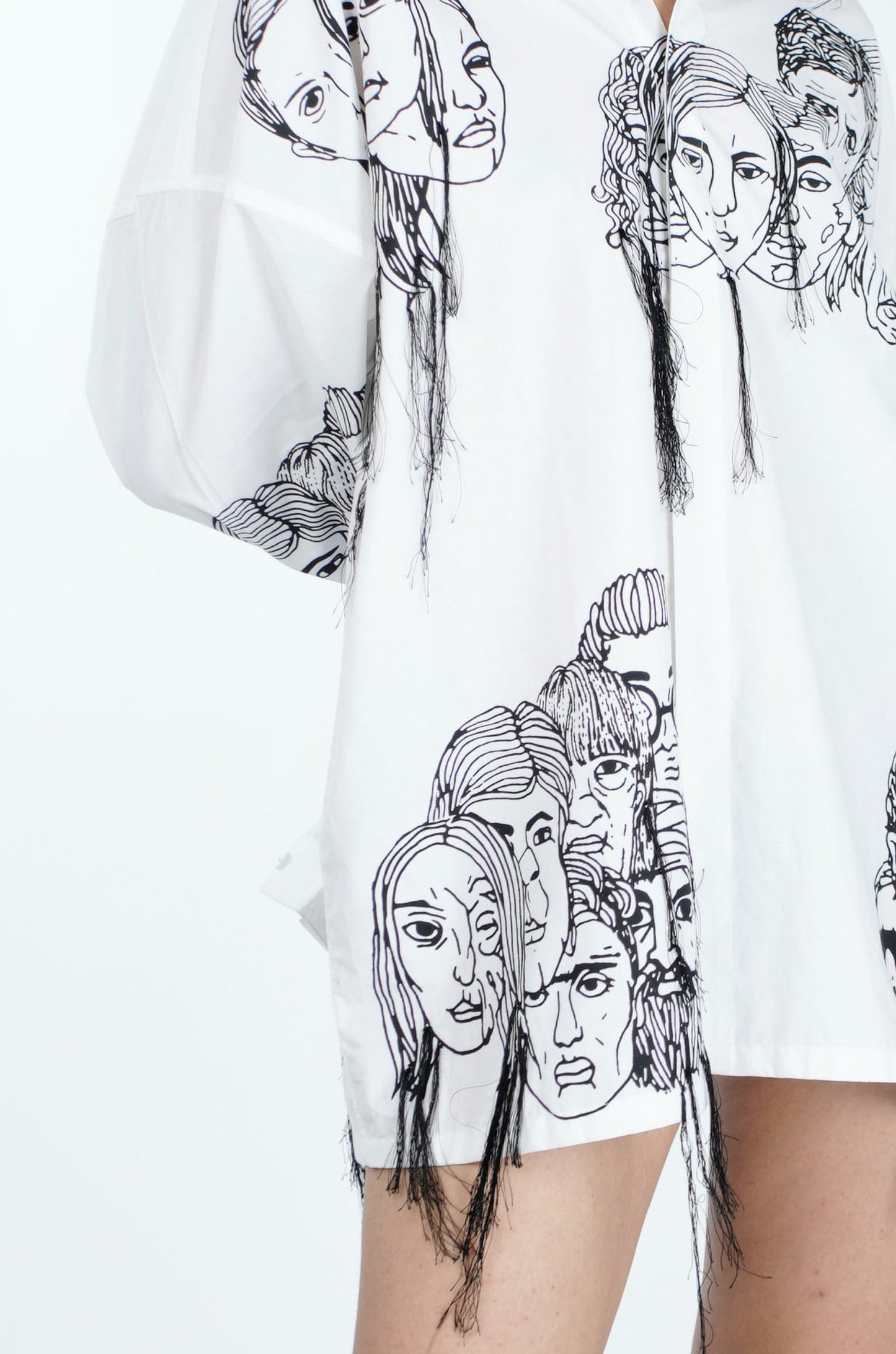 Handcrafted Diversity Stream Shirt(White)