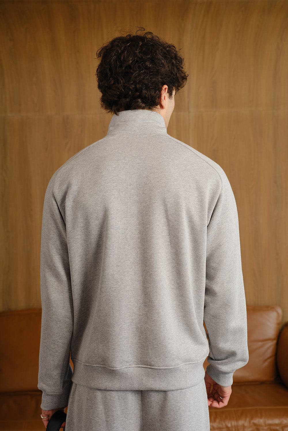 Ash Drift High Neck Zipper Jacket