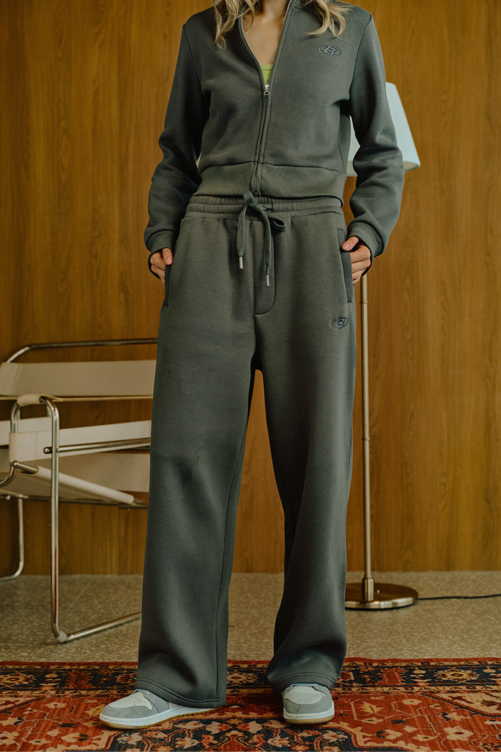 Ash Olive On The Go Joggers