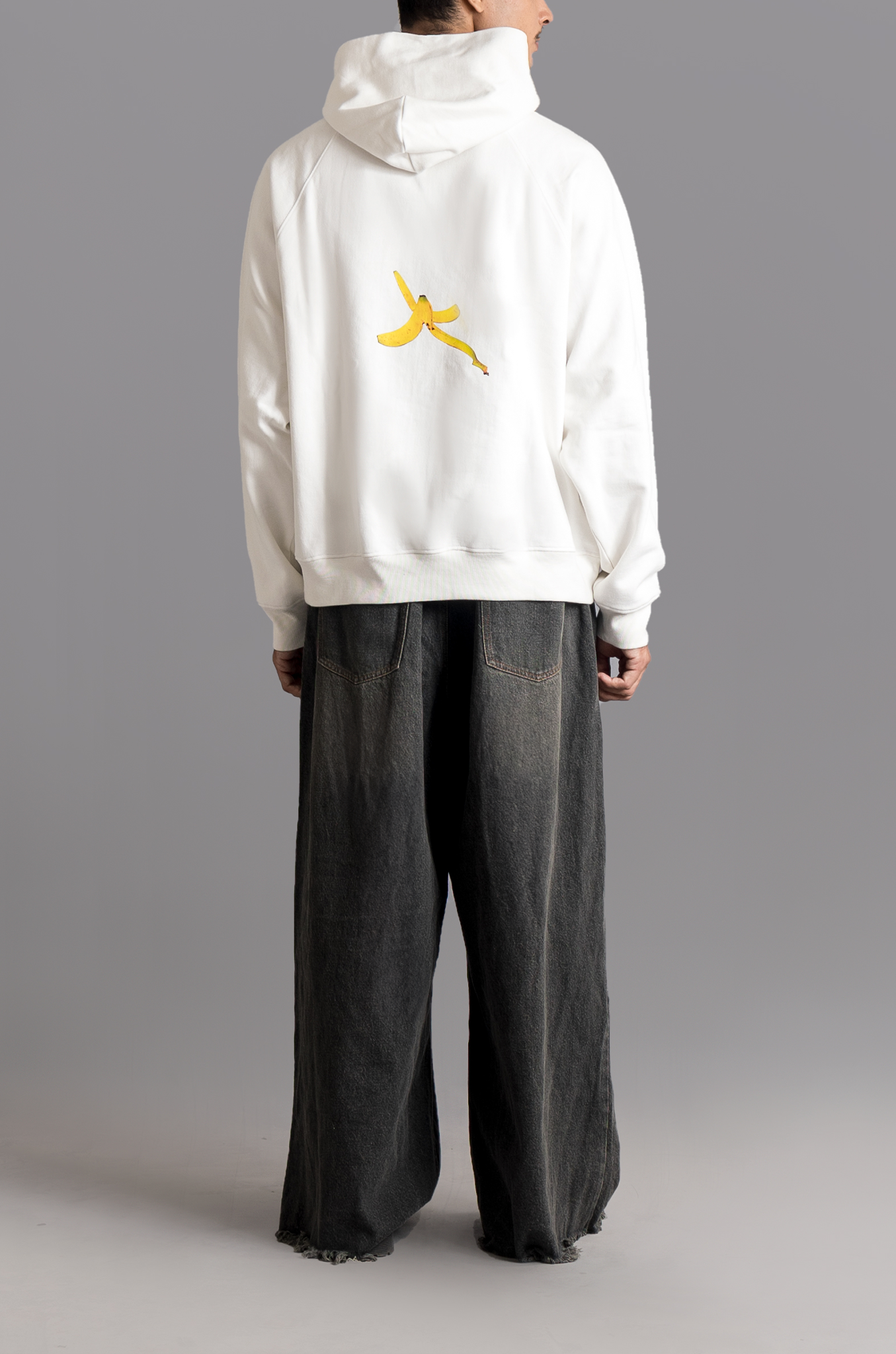 'Garbage bag' Hoodie (White)