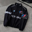 Racing BMW Black Jacket – Bold DTF Print Motorsport Style - Prime Fitz