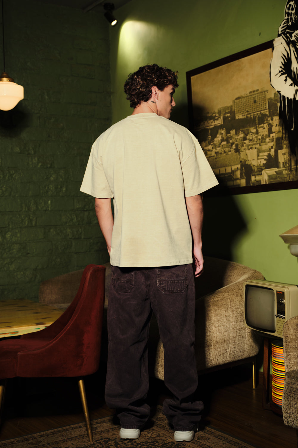 Catanic Beige Oversized T-Shirt