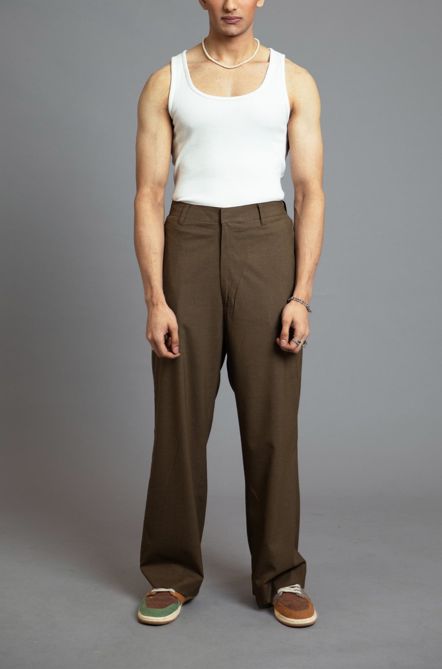 SuperHUEMN 'Sand' high waist pants (Brown)