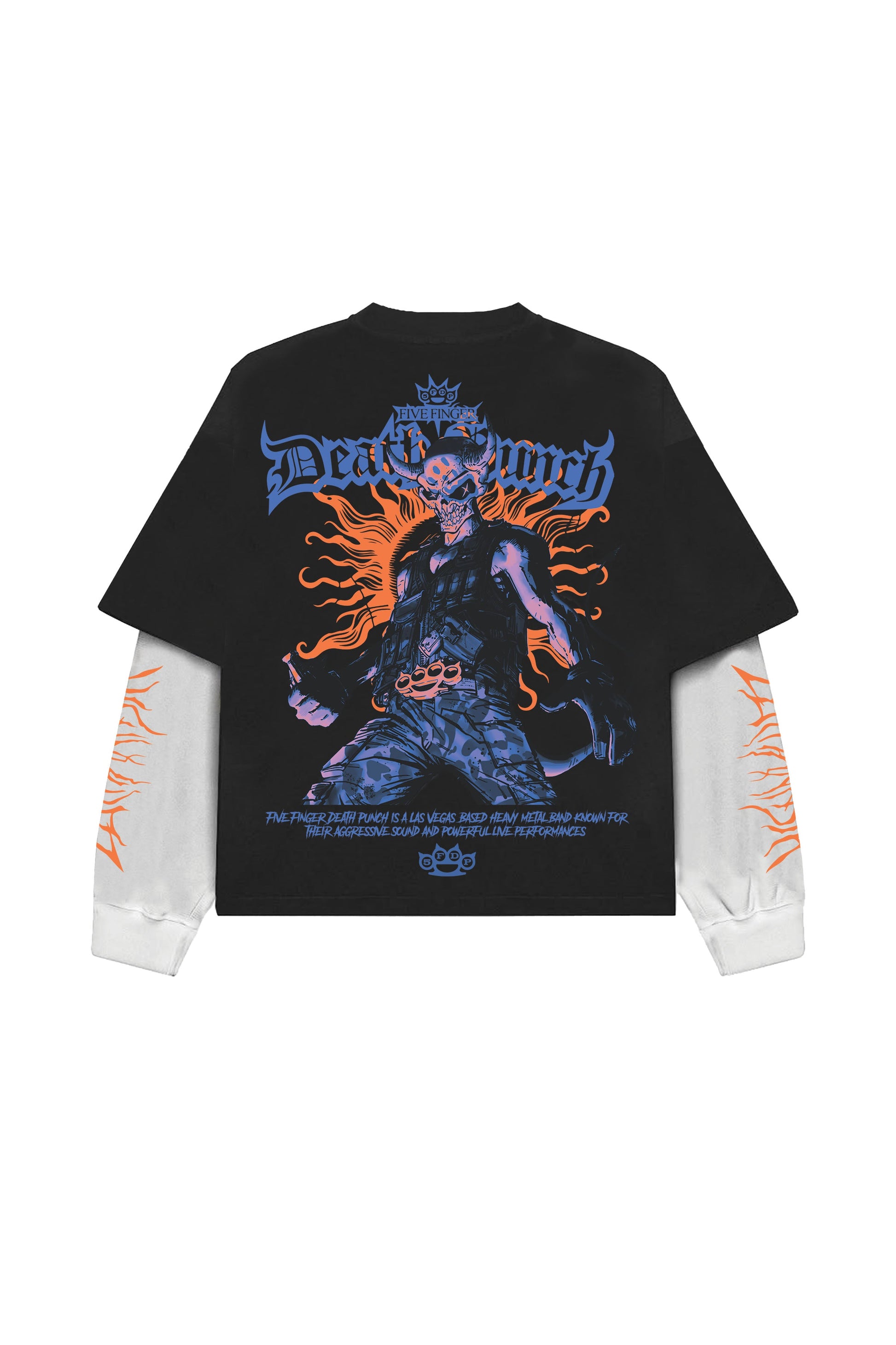 Death Punch B&W LS Oversized Tee - Prime Fitz