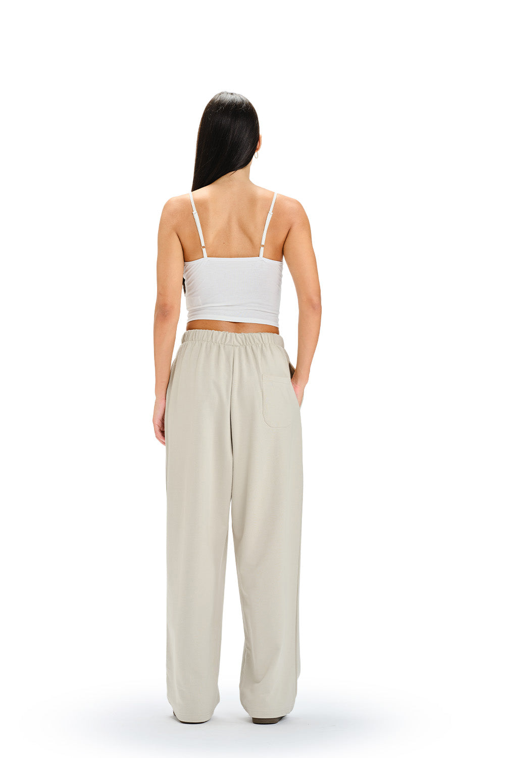 Muted White Loose Fit Joggers