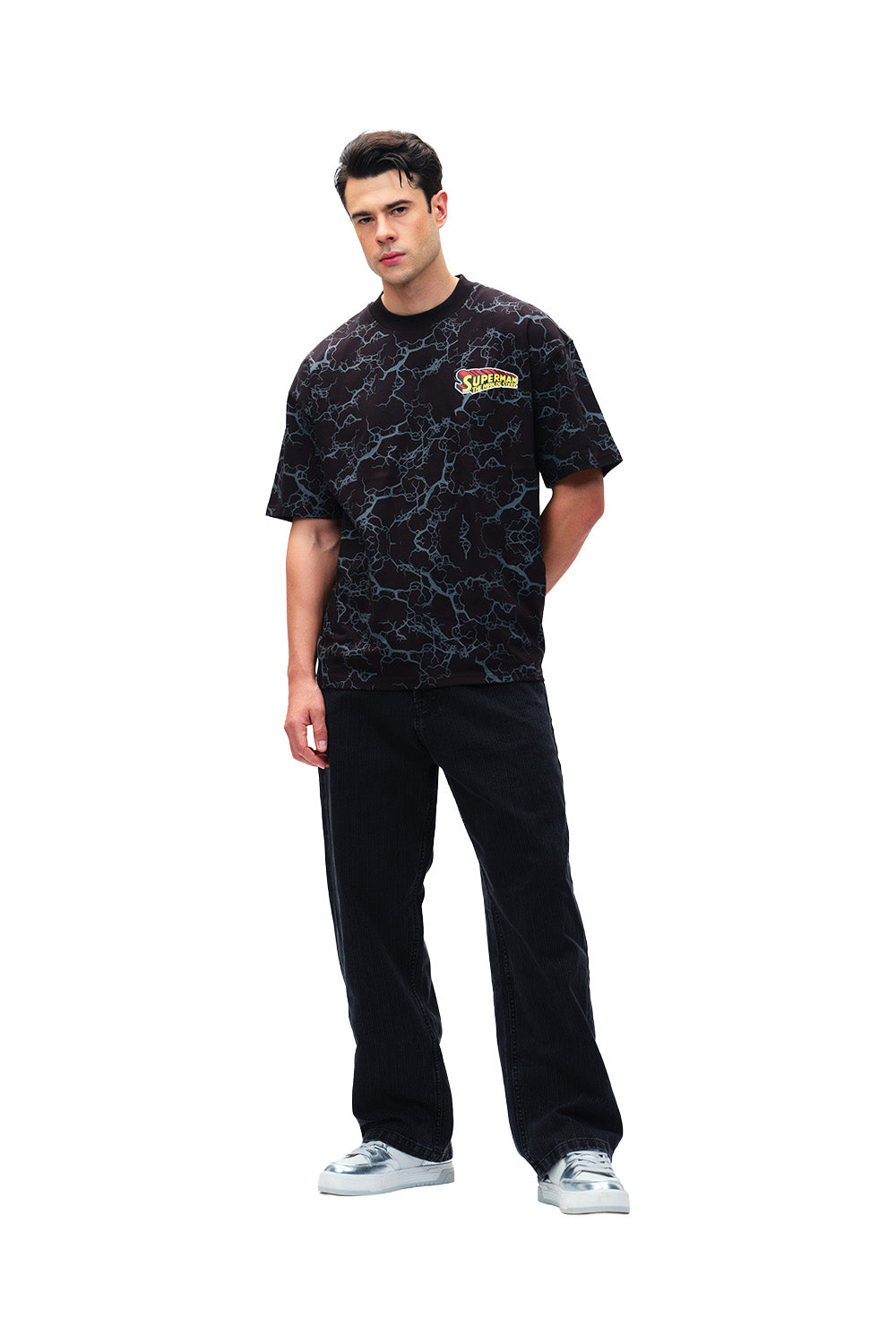 Action Out Of Comics Black Oversized T-shirt