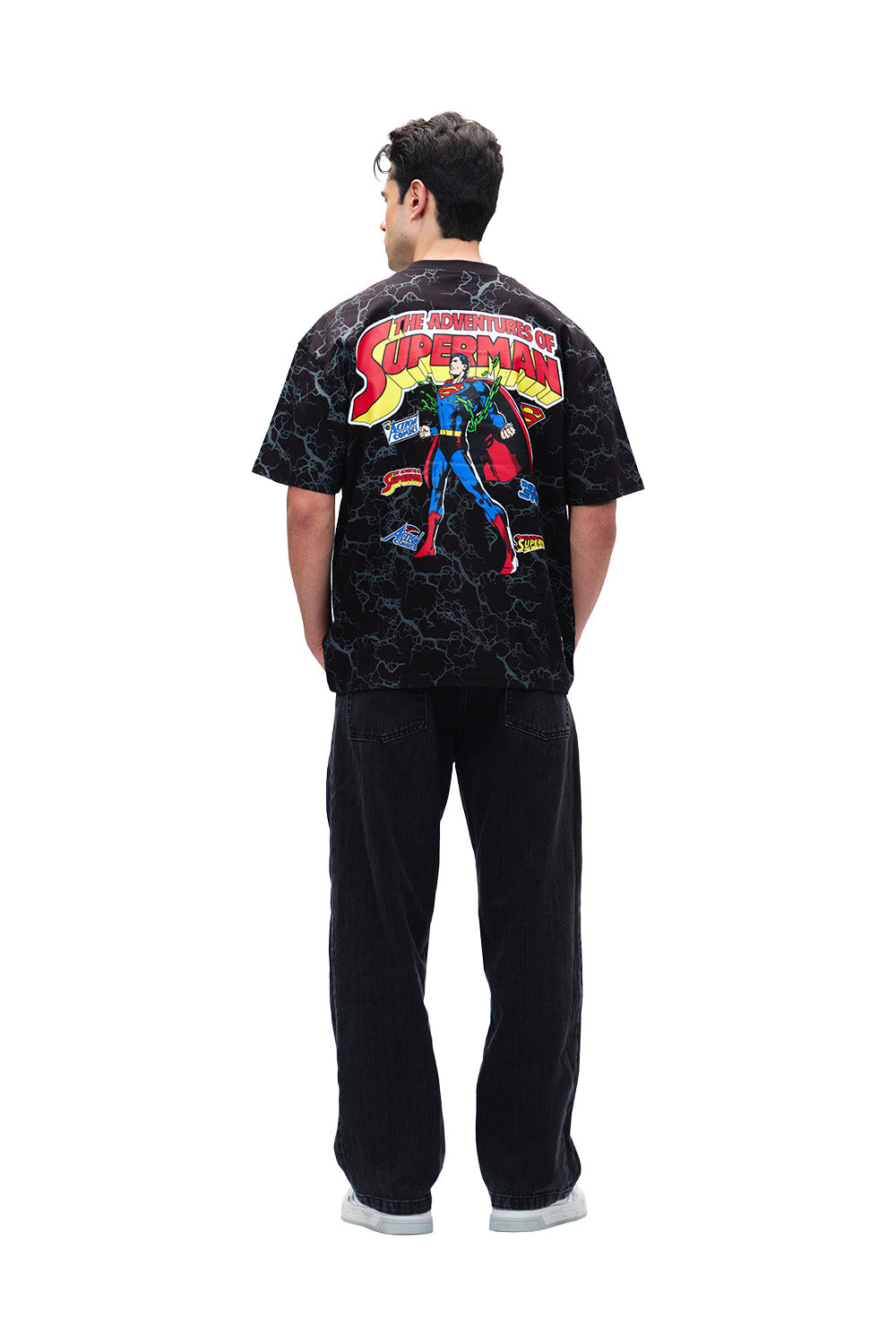 Action Out Of Comics Black Oversized T-shirt